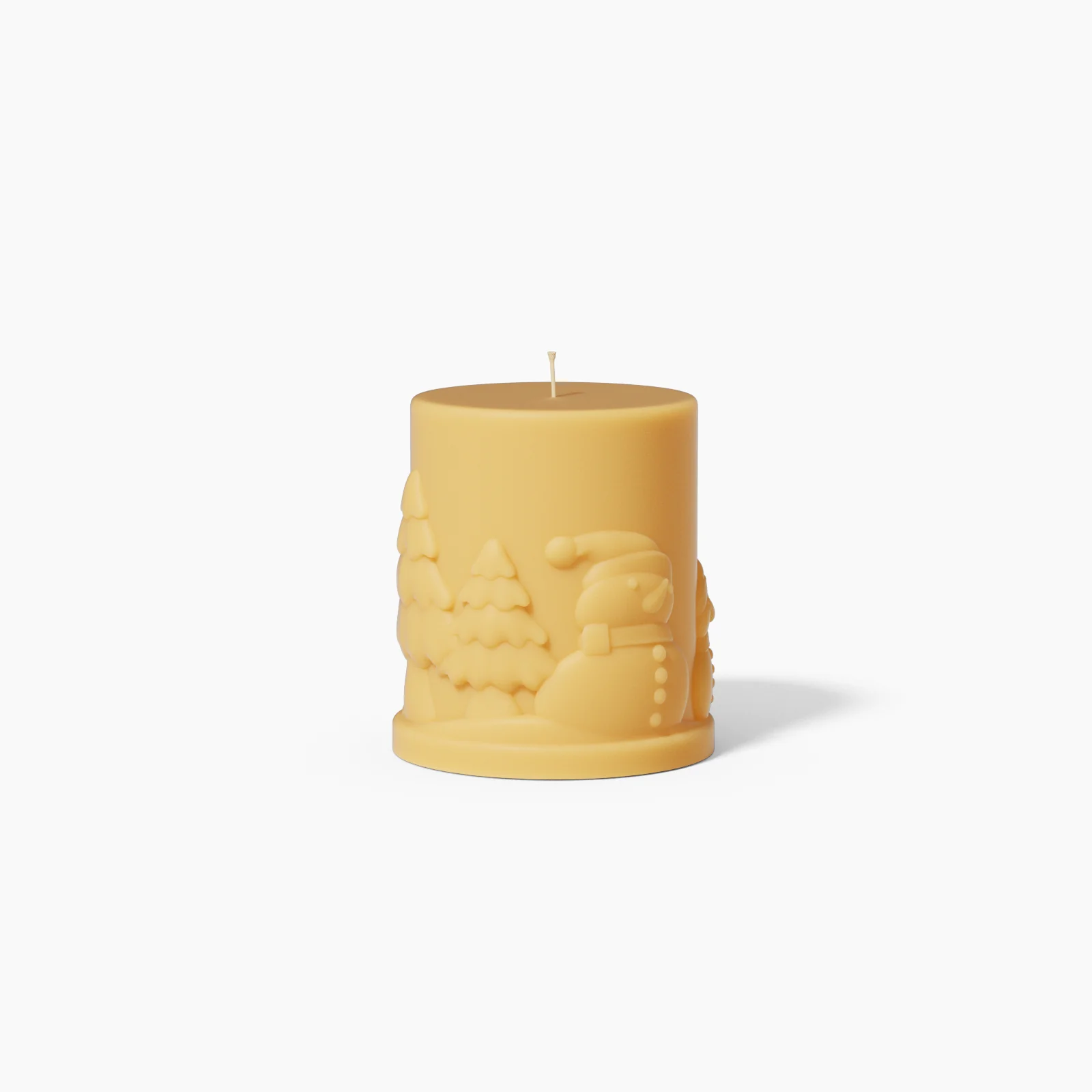 Embossed Christmas-themed Pillar Candle Mold