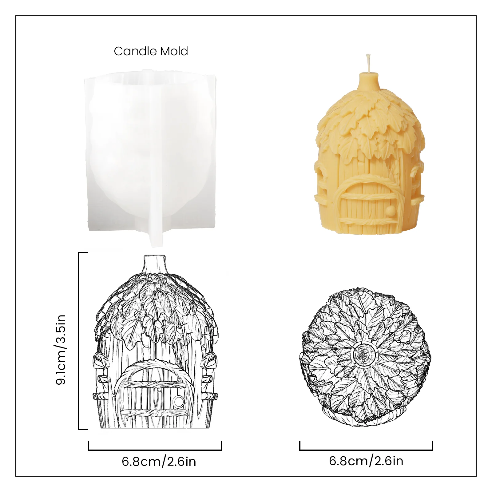 Miniature Fairy House Collection Candle Silicone Mold - Image 11