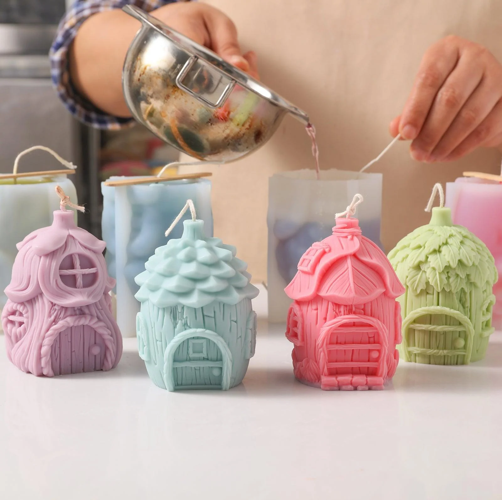 Miniature Fairy House Collection Candle Silicone Mold - Image 2