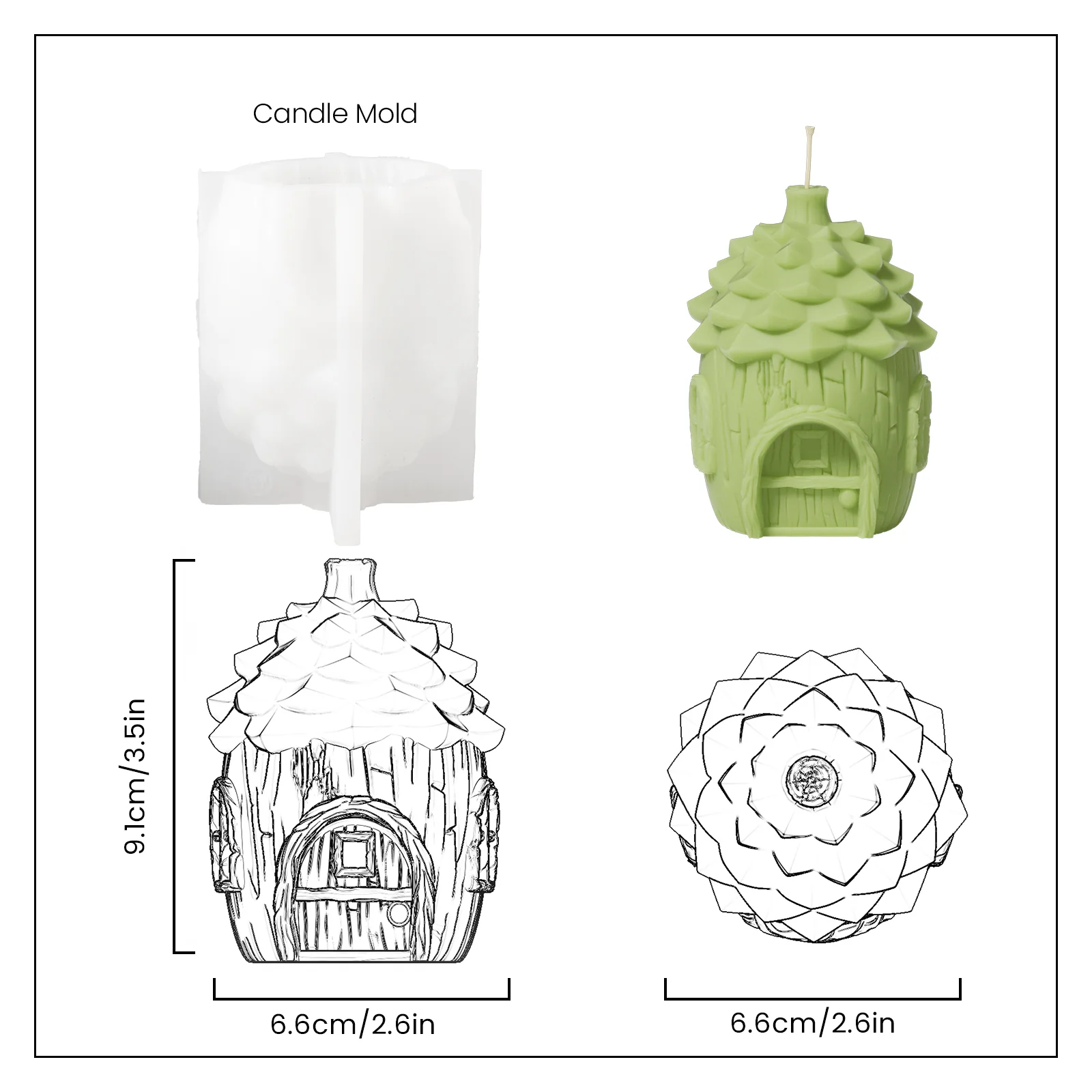 Miniature Fairy House Candle Silicone Mold - Image 8