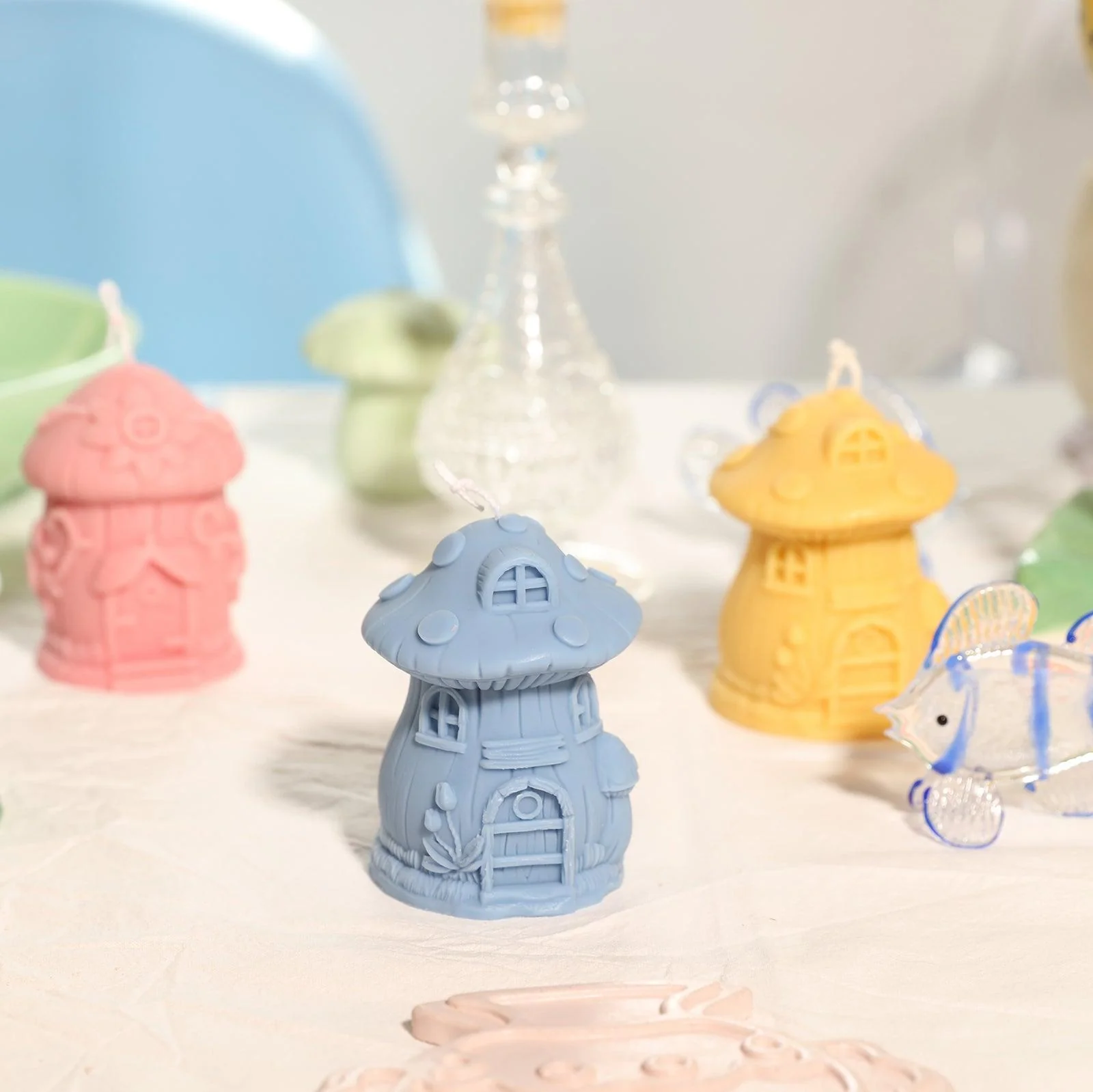 Miniature Mushroom House Candle Silicone Mold - Image 6