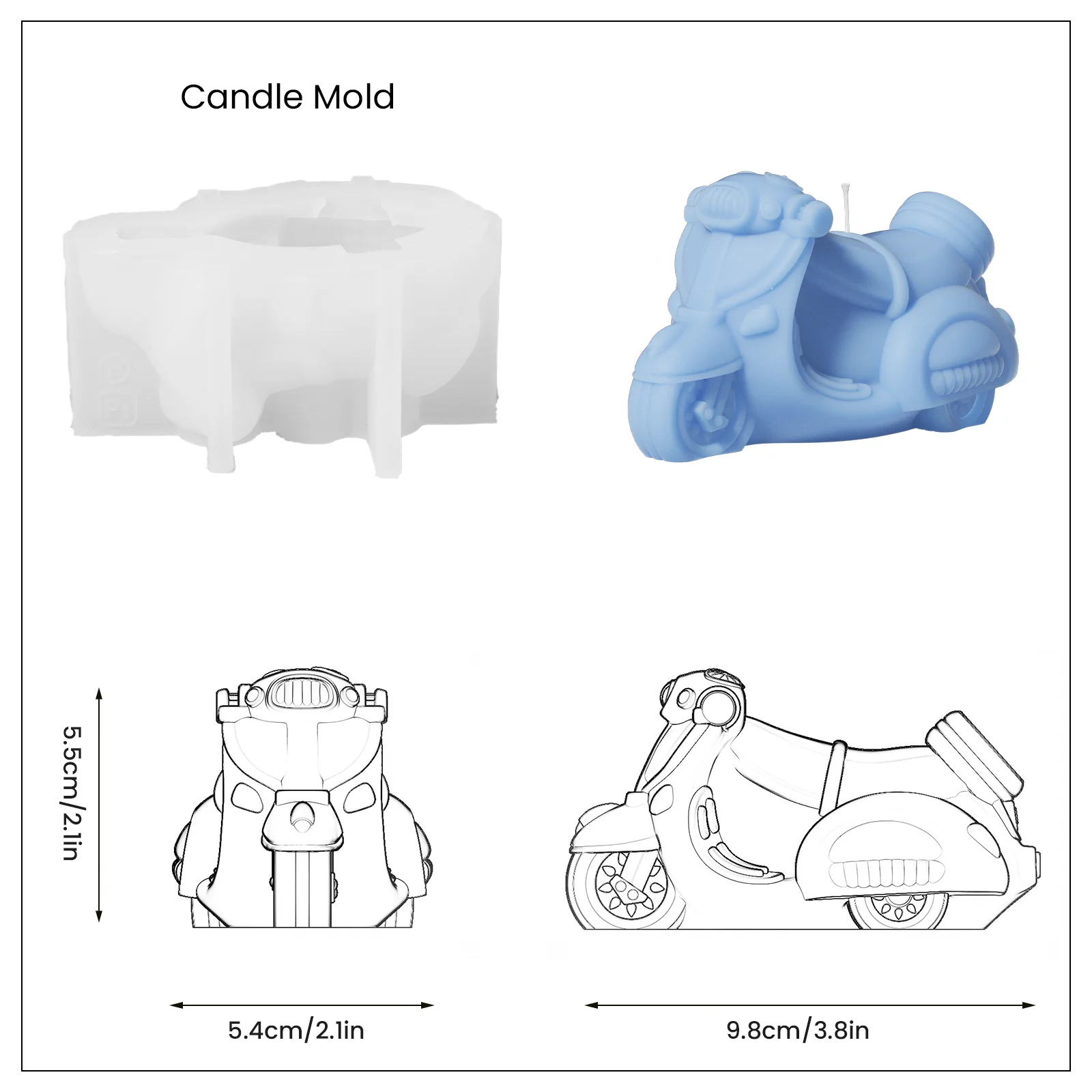Italian Vintage Motorcycle Candle Silicone Mold - Image 8