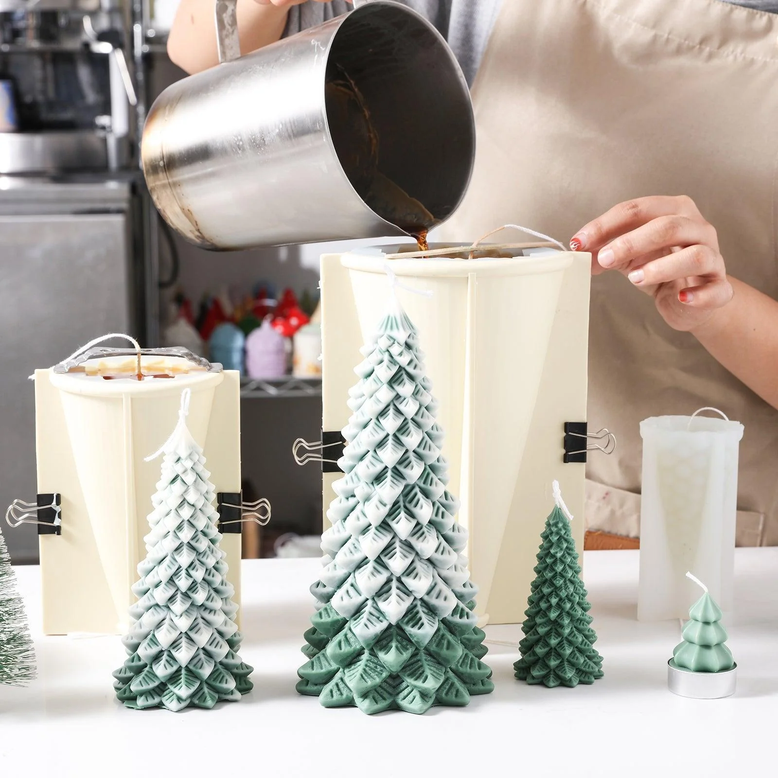 Chritsmas Pine Tree Candle Silicone Mold - Image 2