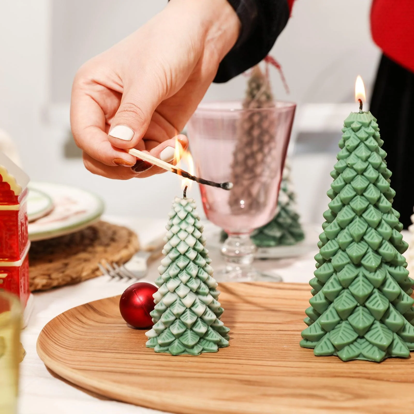 4'' Chritsmas Pine Tree Candle Silicone Mold - Image 5