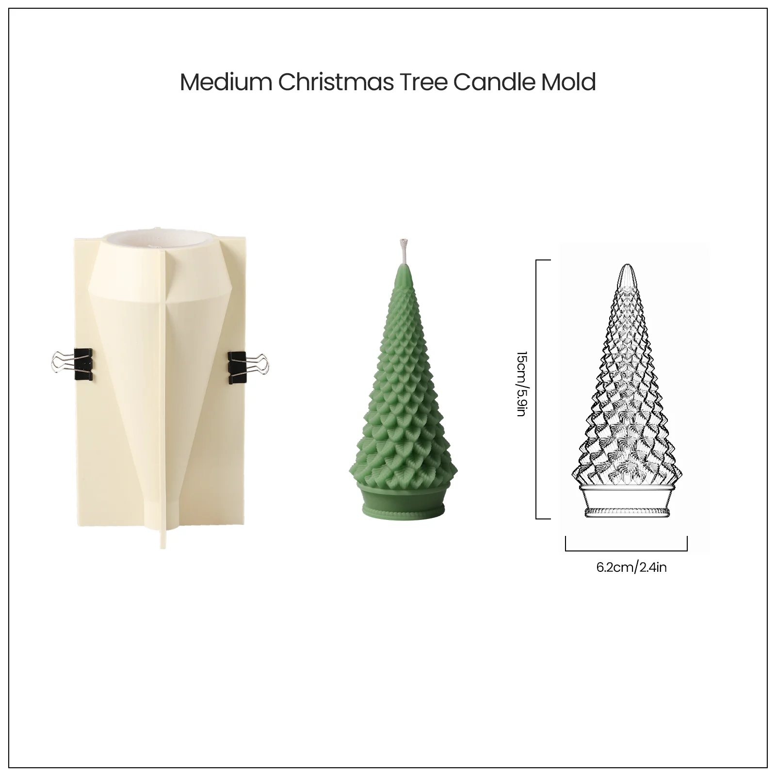 Conical Christmas Tree Candle Silicone Mold - Image 11