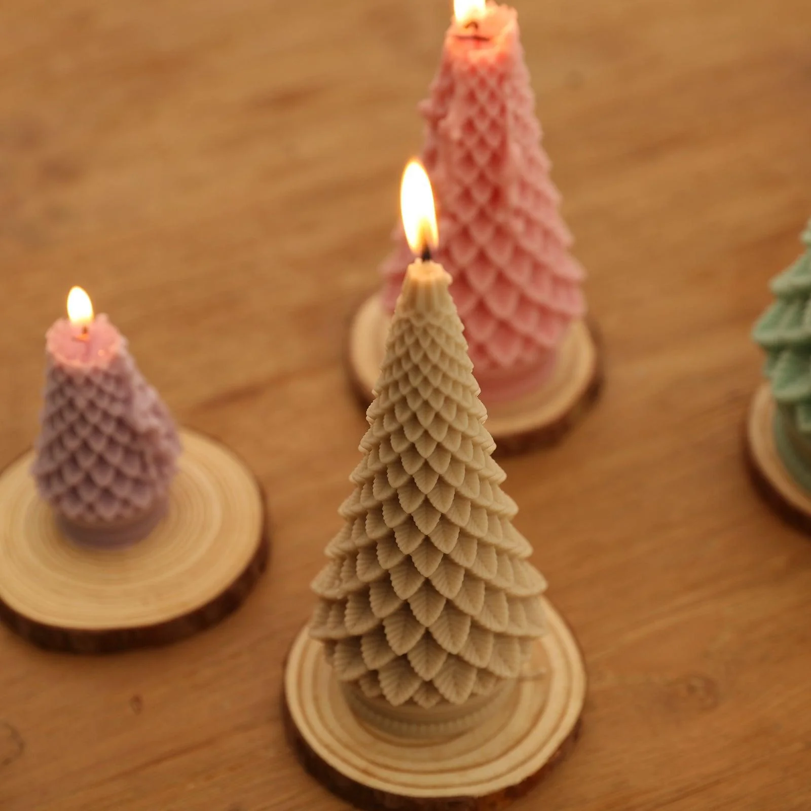 4'' Conical Christmas Tree Candle Silicone Mold - Image 8