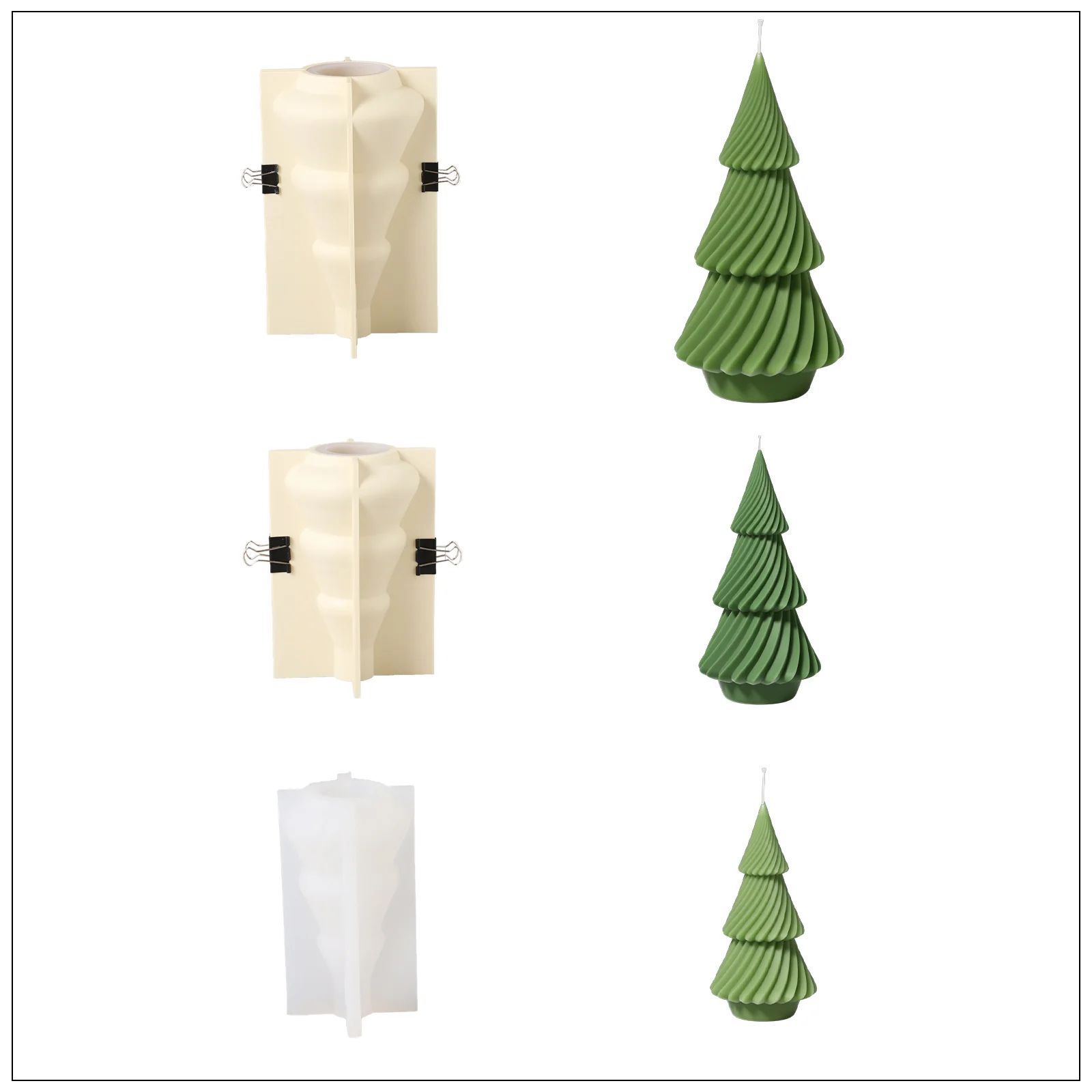 6'' Evergreen Christmas Tree Candle Silicone Mold - Image 10
