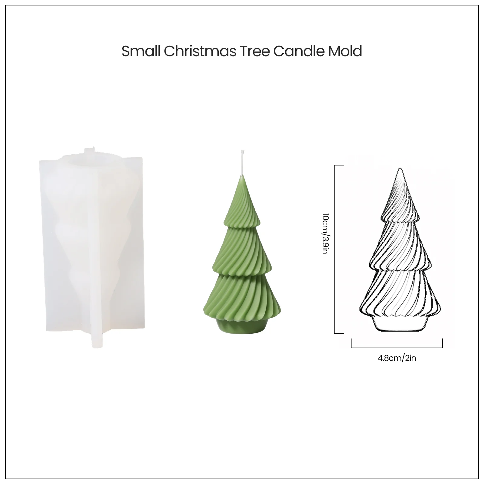 4'' Evergreen Christmas Tree Candle Silicone Mold - Image 9