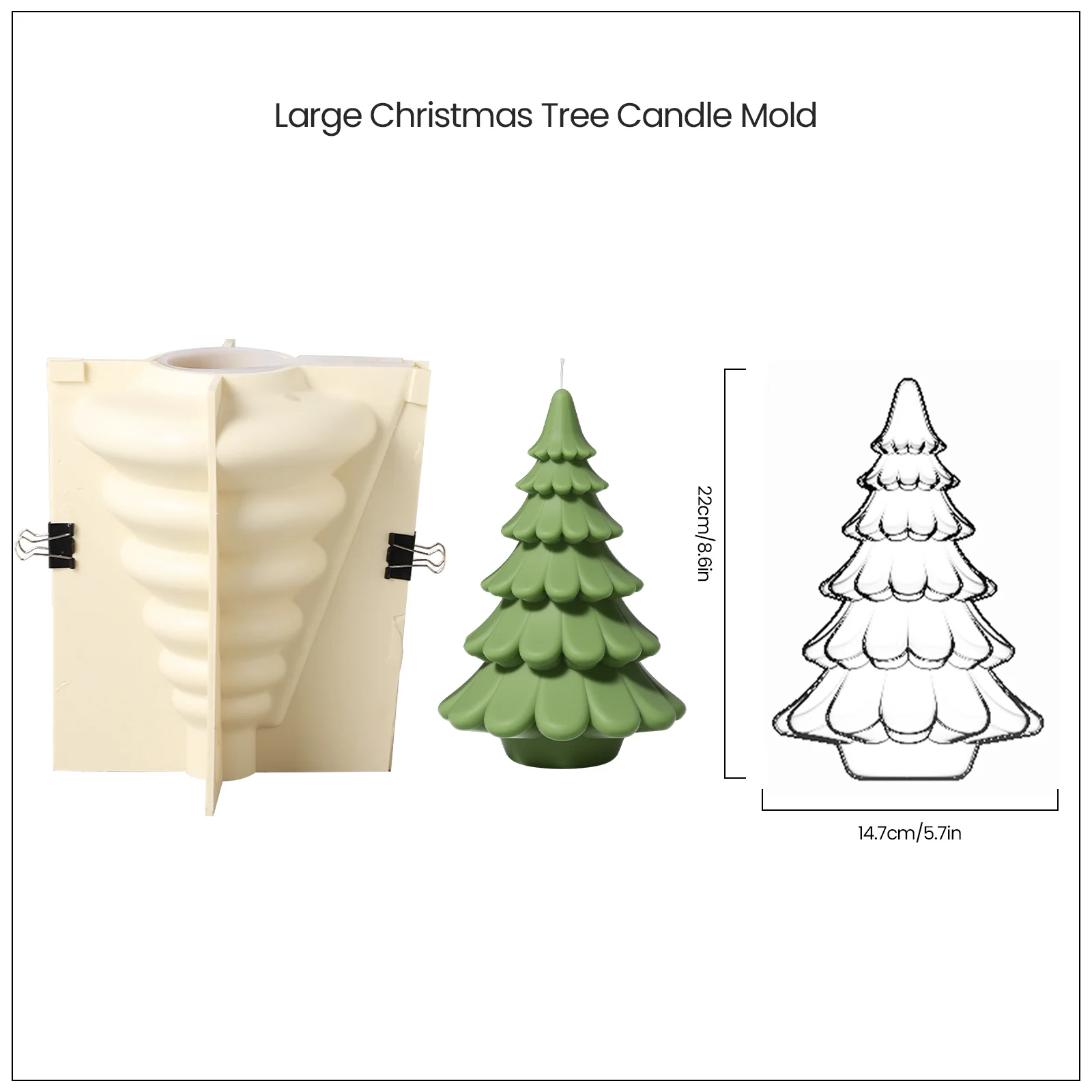 Layered Christmas Tree Candle Silicone Mold - Image 12