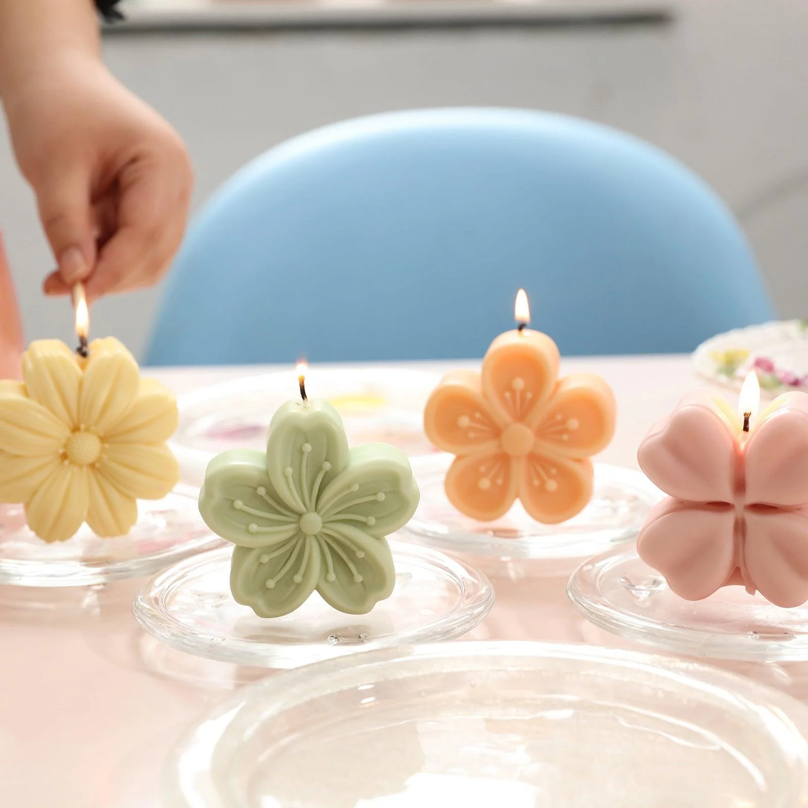 Floral Quartet Harmony Candle Silicone Mold Collection