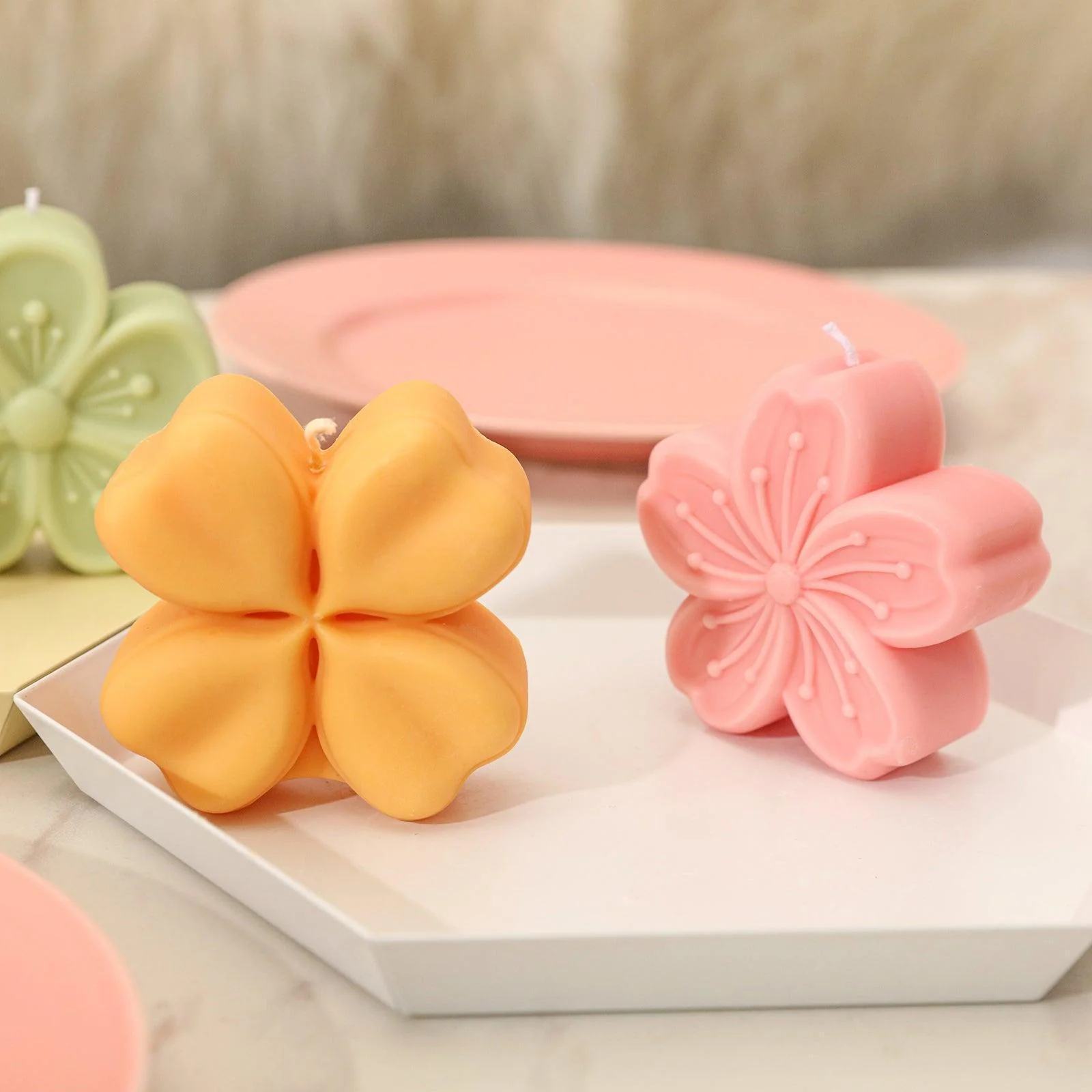 Floral Quartet Harmony Candle Silicone Mold Collection - Image 6