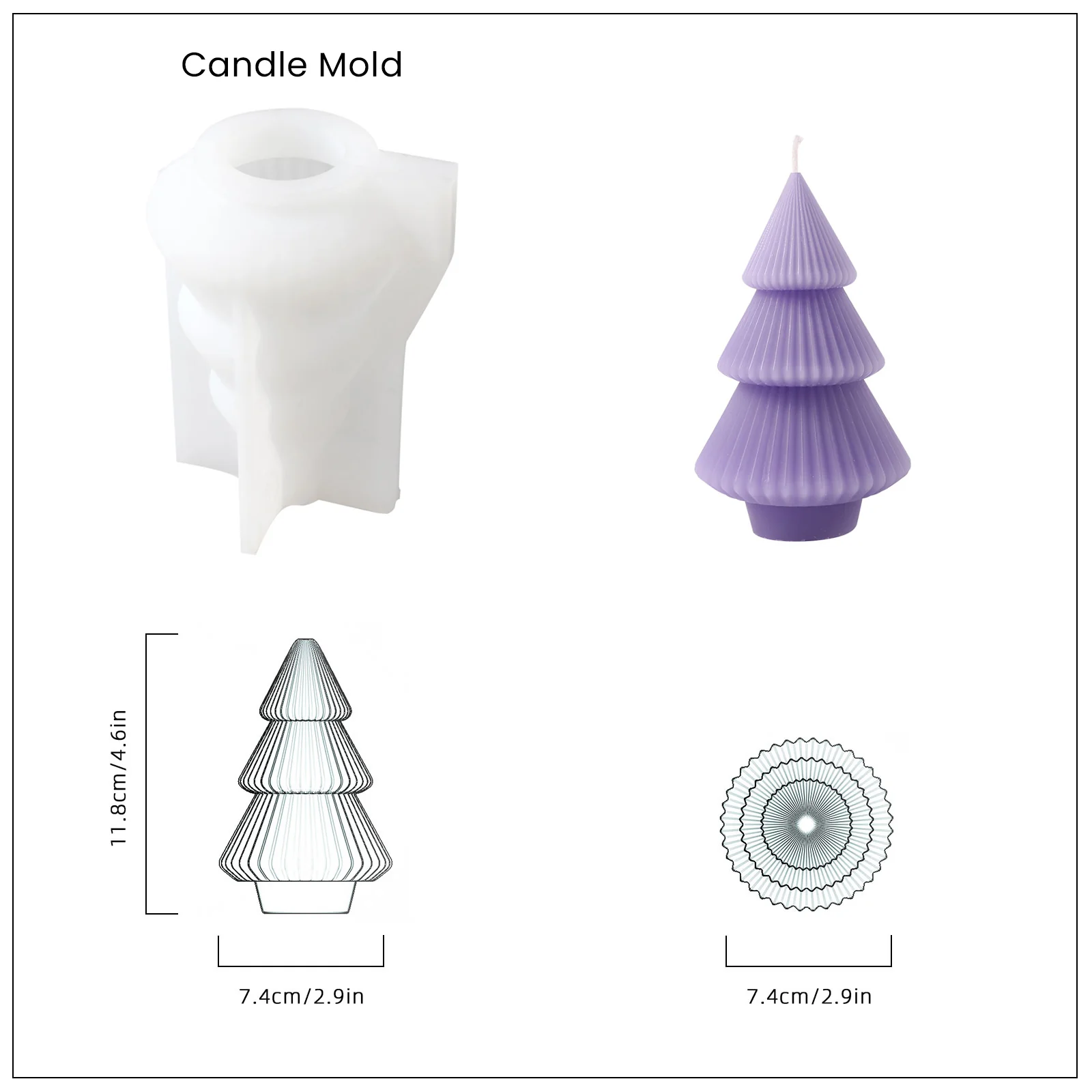 Glowing Christmas Tree Candle Silicone Mold Collection - Image 11
