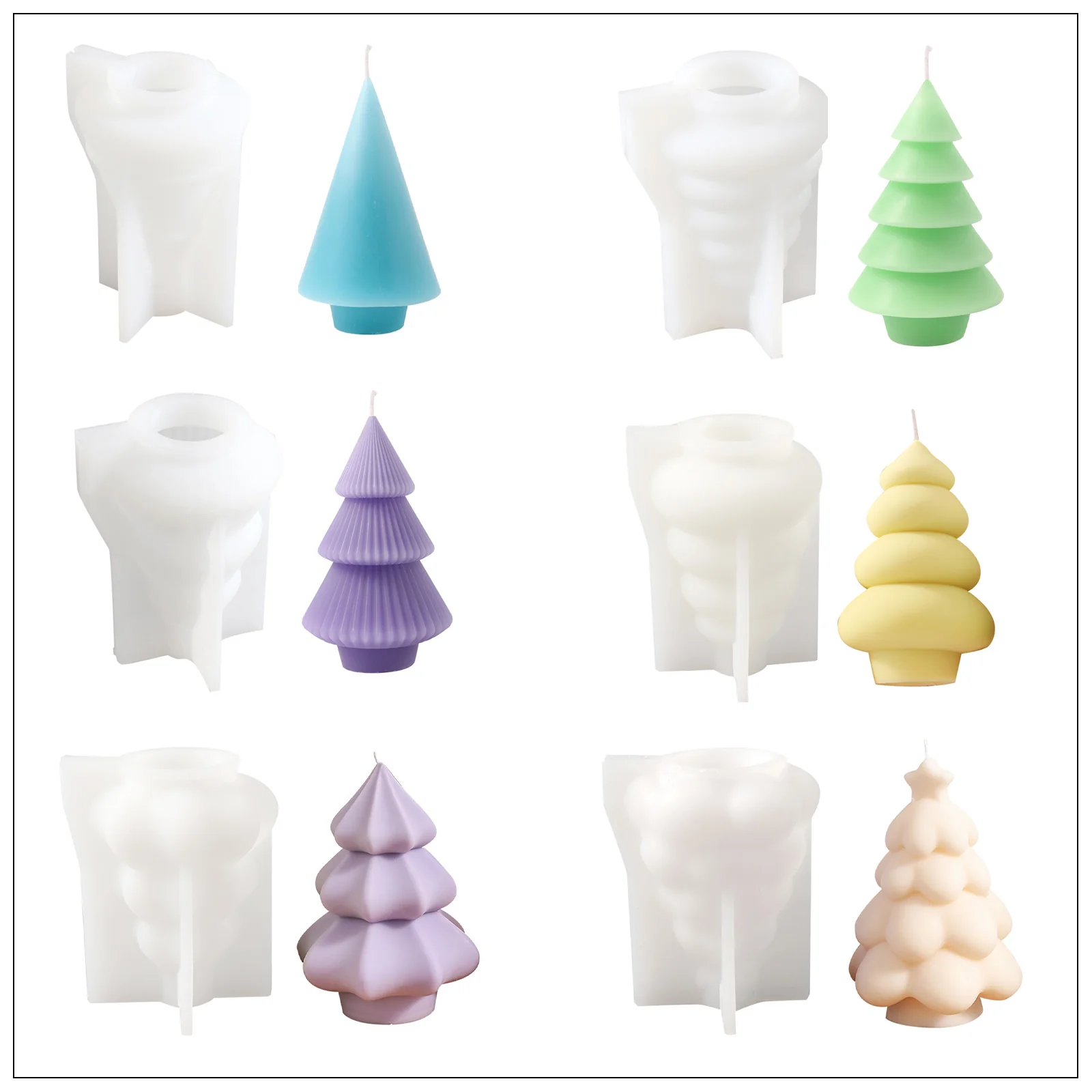 Glowing Christmas Tree Candle Silicone Mold Collection - Image 14