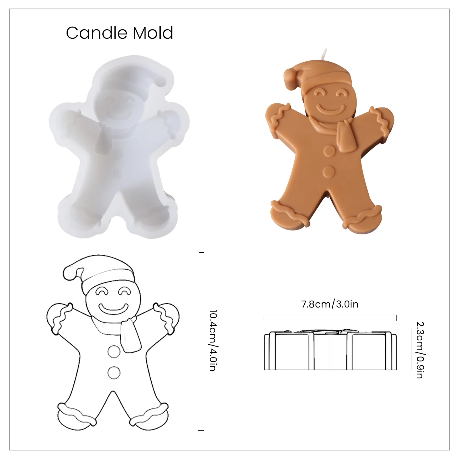 The Gingerbread Man Family Silicone Candle Mold - Image 10