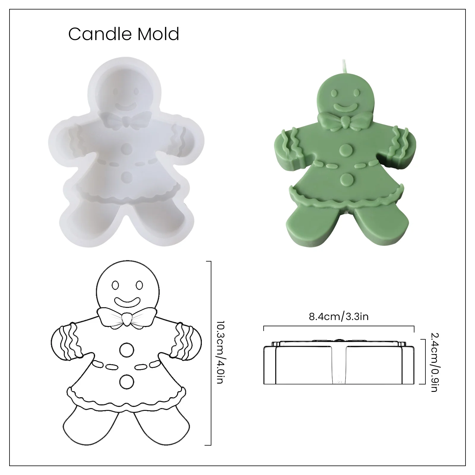 The Gingerbread Man Family Silicone Candle Mold - Image 11