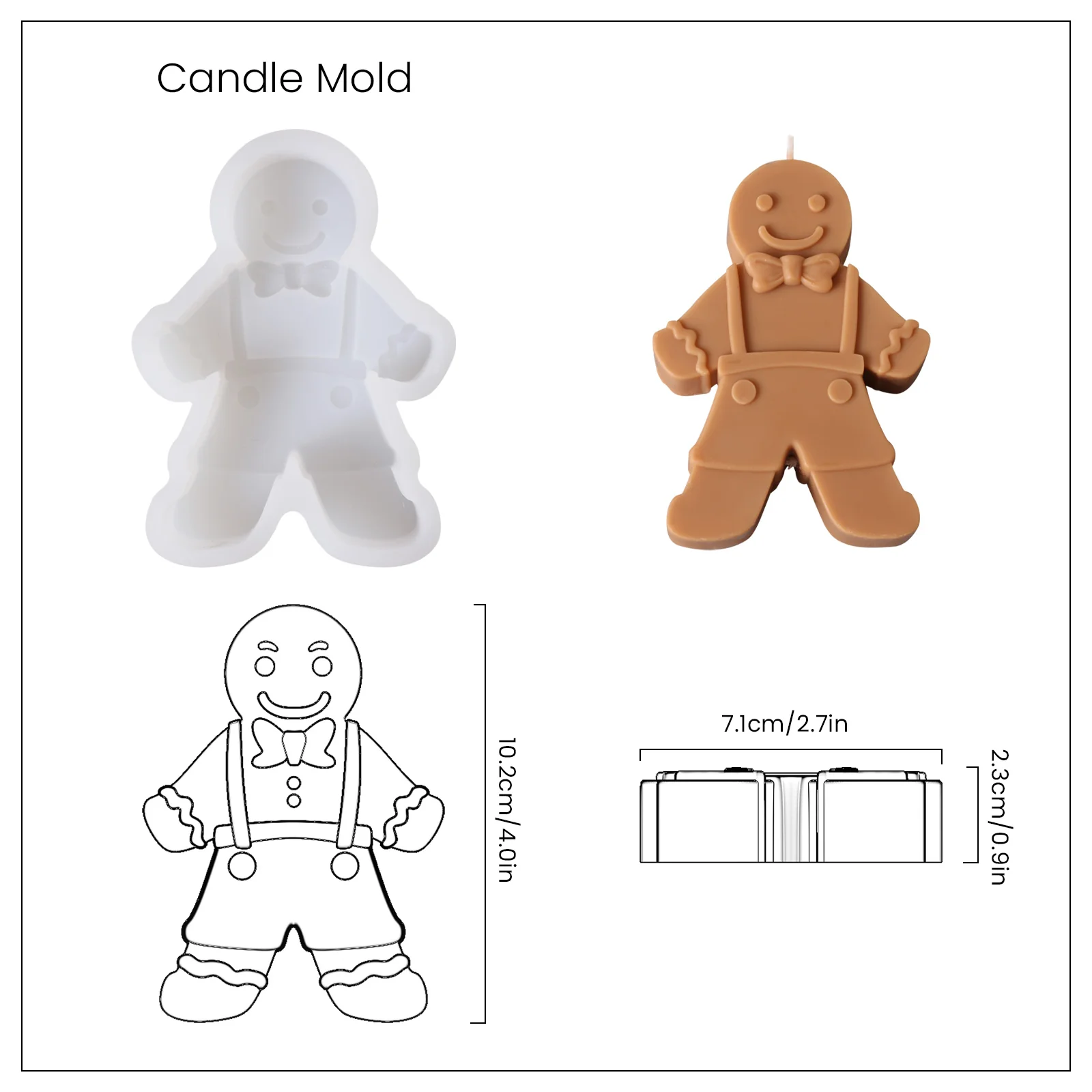 The Gingerbread Man Family Silicone Candle Mold - Image 8