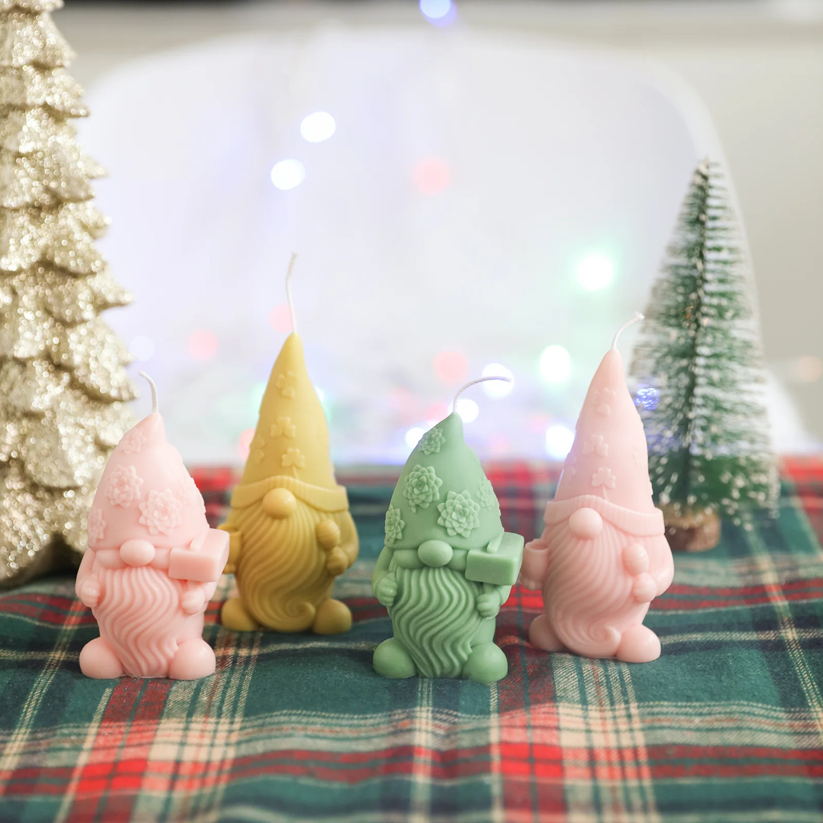 Christmas Floral Hat Gnome Candle Silicone Mold - Image 6