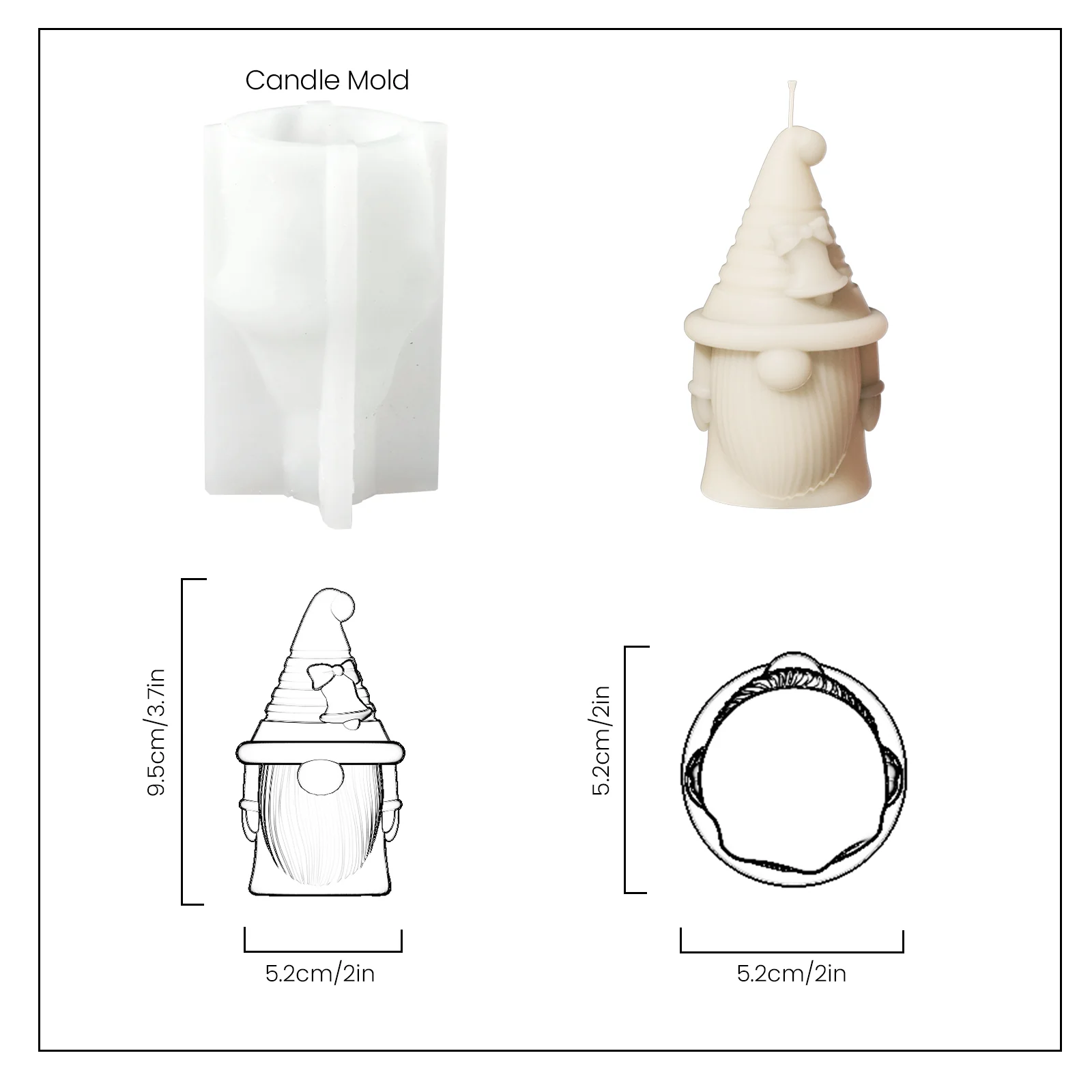 Bell of Hat-tastic Gnome Squad Candle Silicone Mold - Image 9