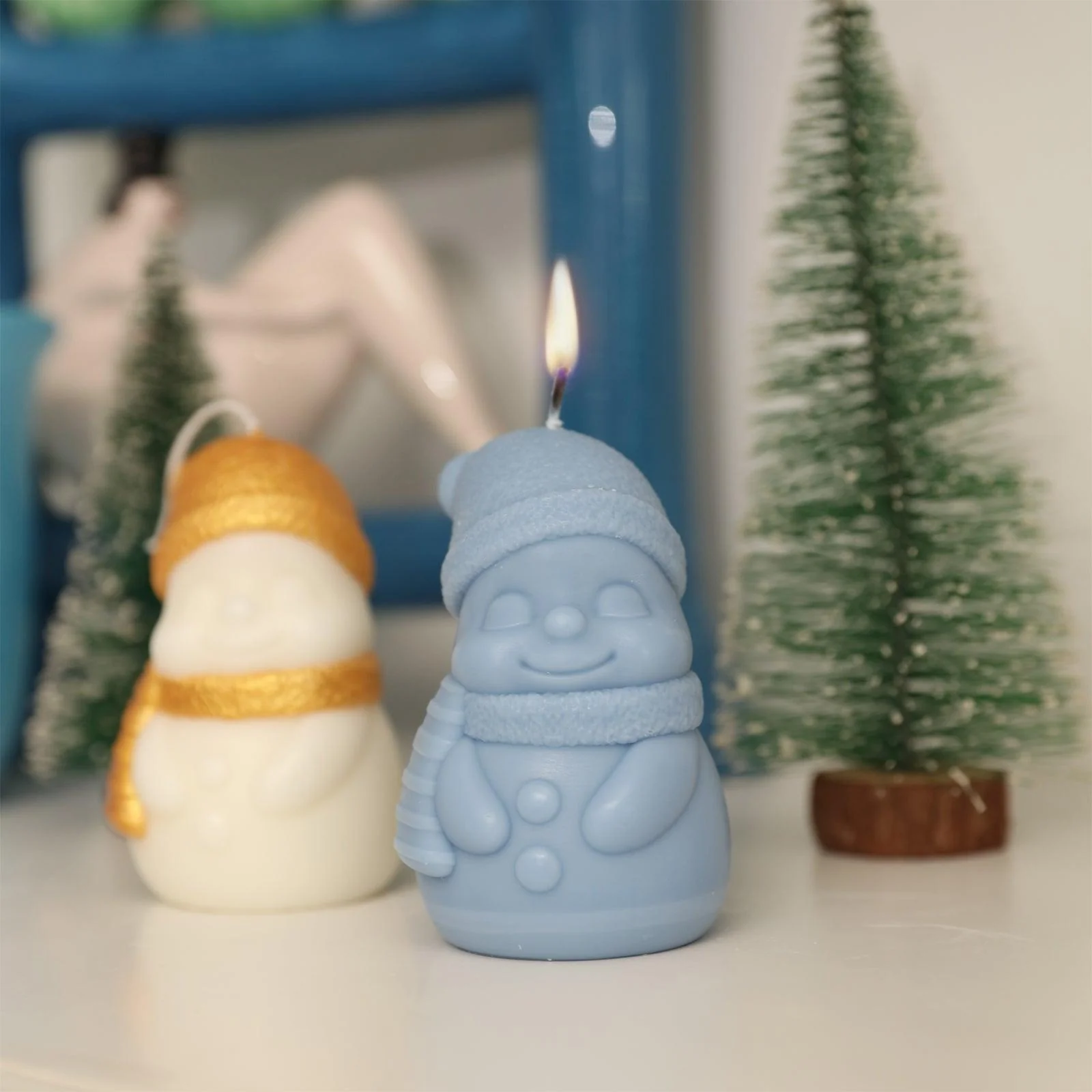 Lovely Snowman Candle Silicone Mold - Image 4
