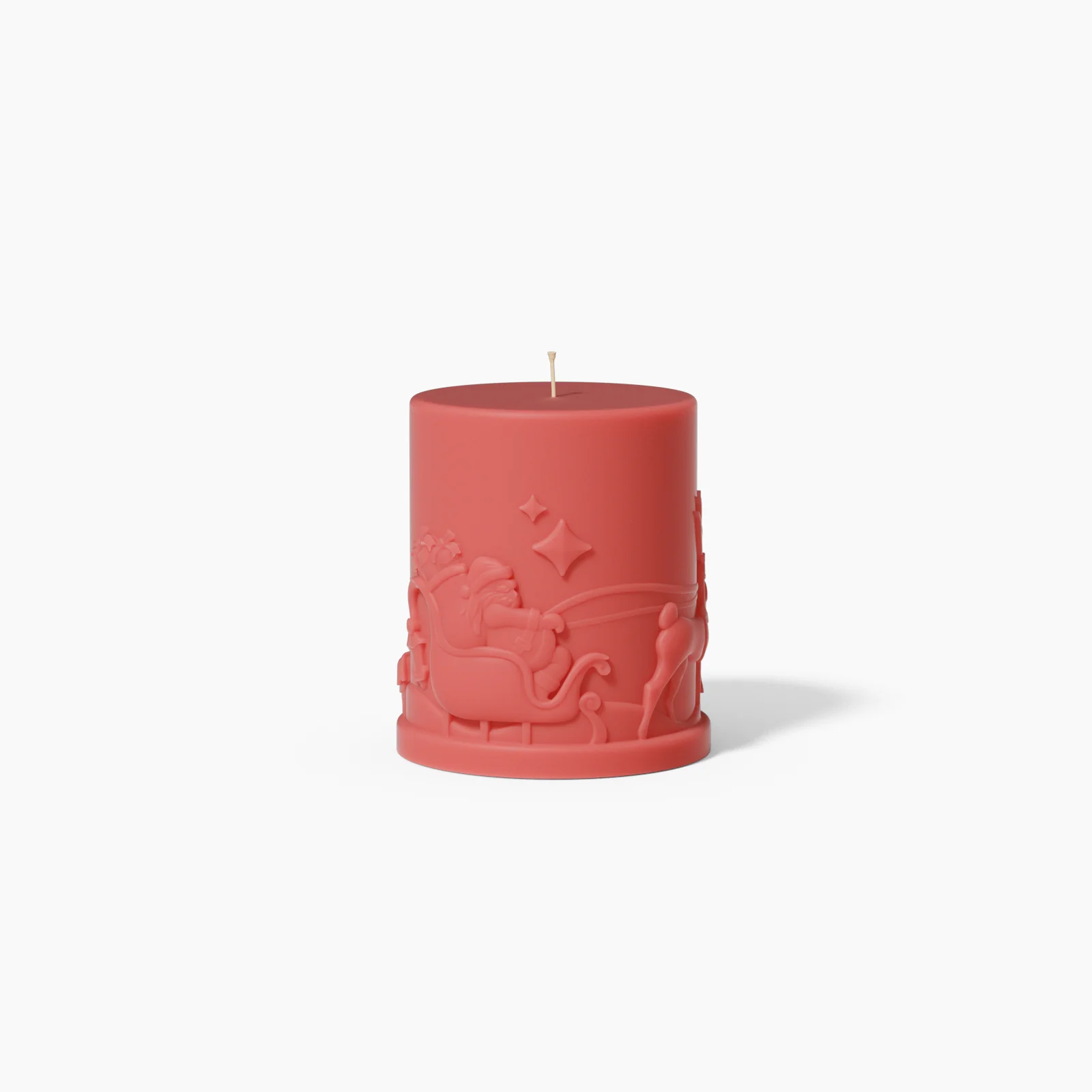 Embossed Christmas-themed Pillar Candle Mold