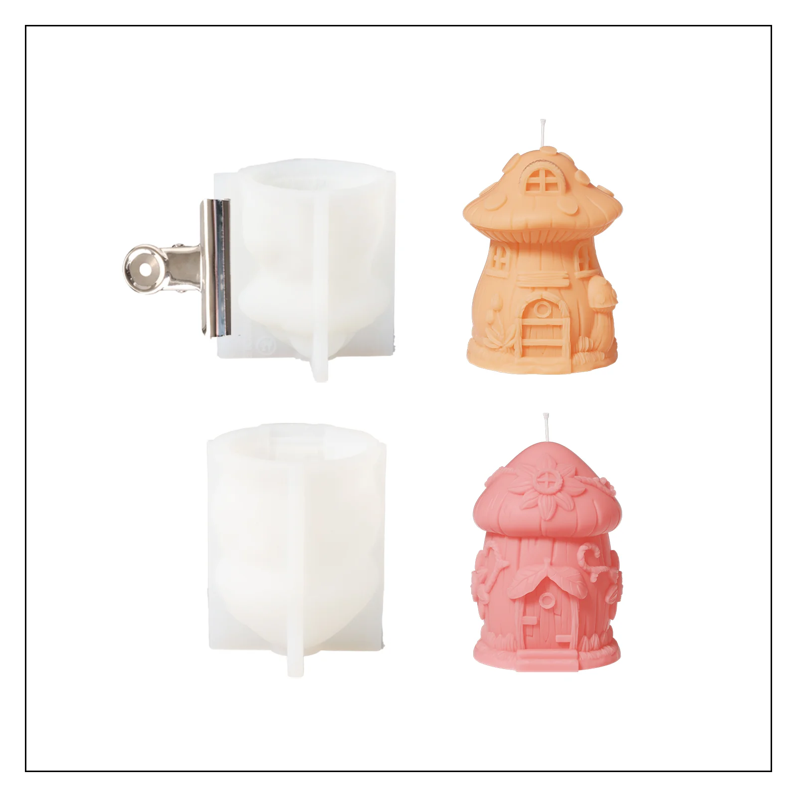 Miniature Mushroom House Candle Silicone Mold - Image 11