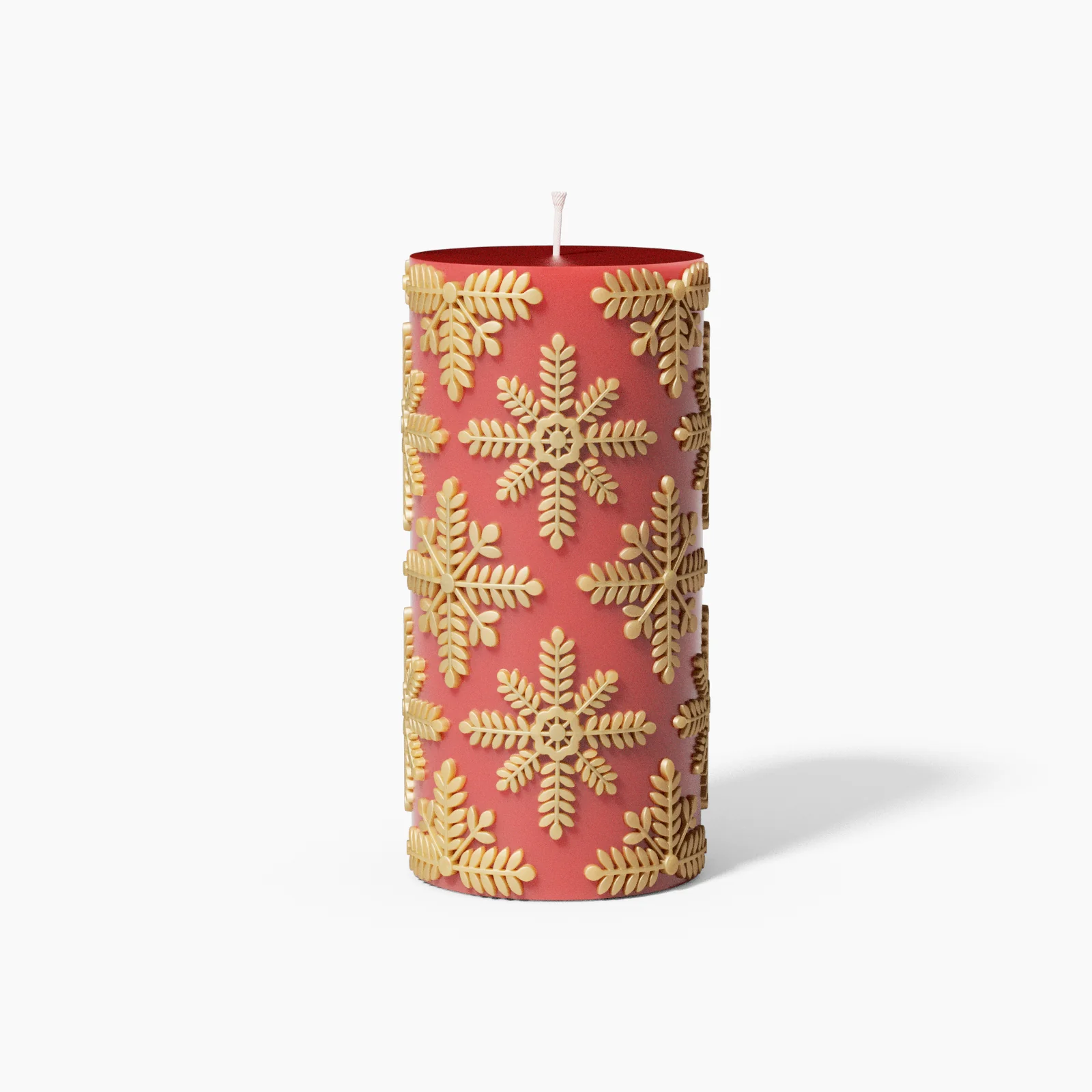 Long Snowflake Pattern Pillar Candle Silicone Mold
