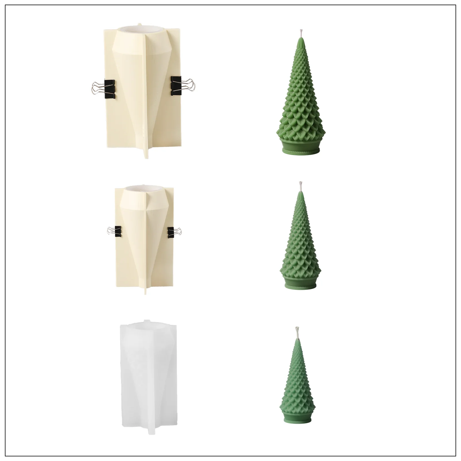 9'' Conical Christmas Tree Candle Silicone Mold - Image 11