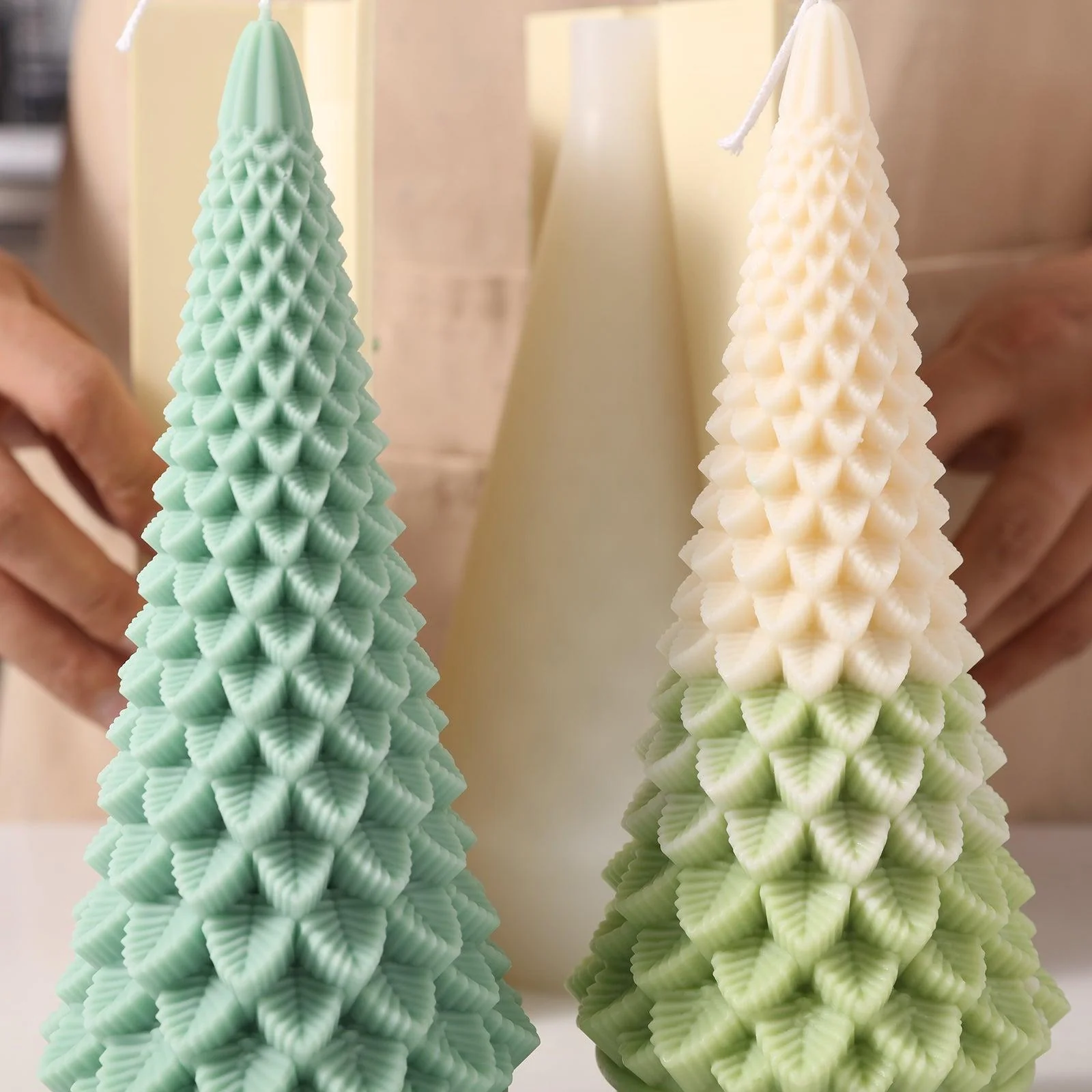 9'' Conical Christmas Tree Candle Silicone Mold - Image 8