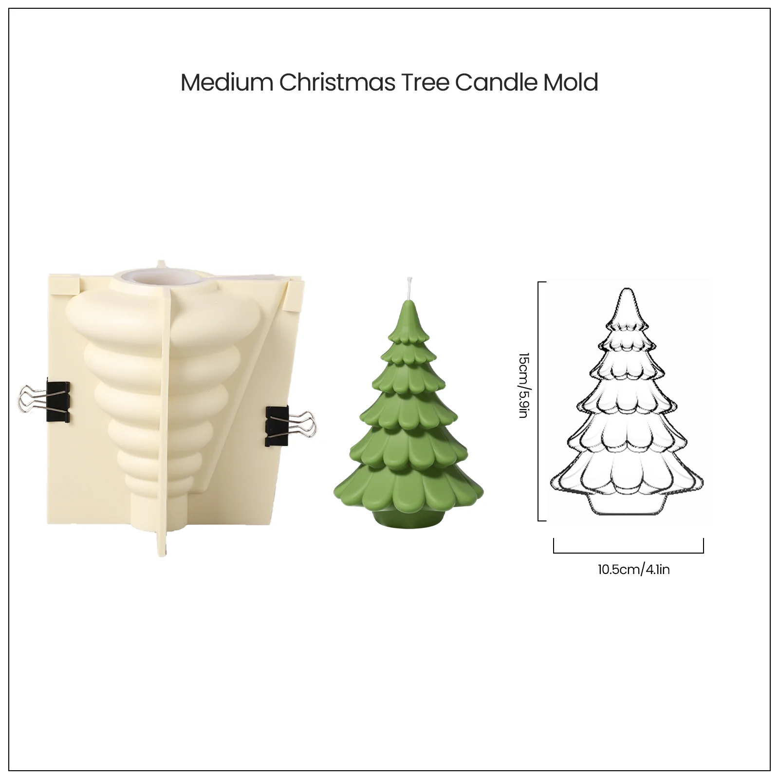 6'' Layered Christmas Tree Candle Silicone Mold - Image 9