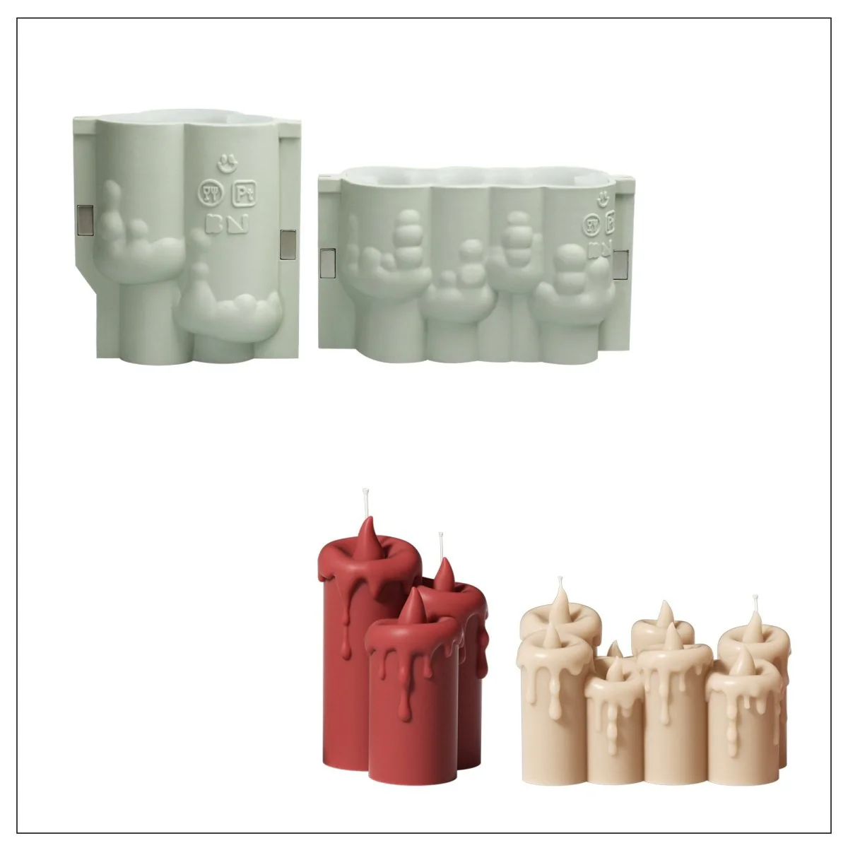 Cascading Drip Trio Candle Silicone Mold - Image 12