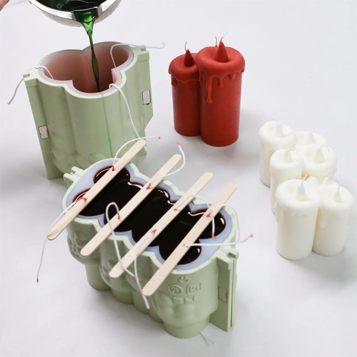 Cascading Drip Trio Candle Silicone Mold - Image 4
