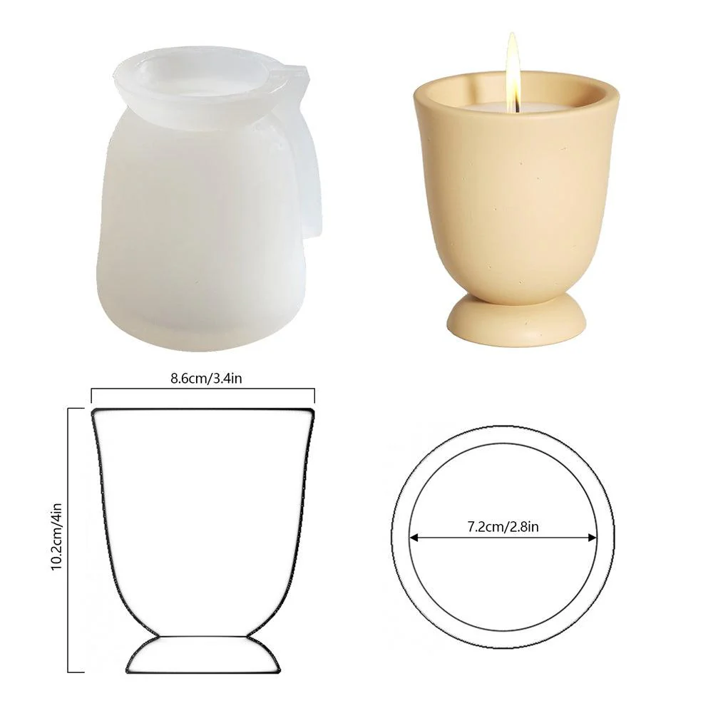 Candle Vessels Silicone Mold Concrete Candle Jar Plant Pot Mould - Image 6