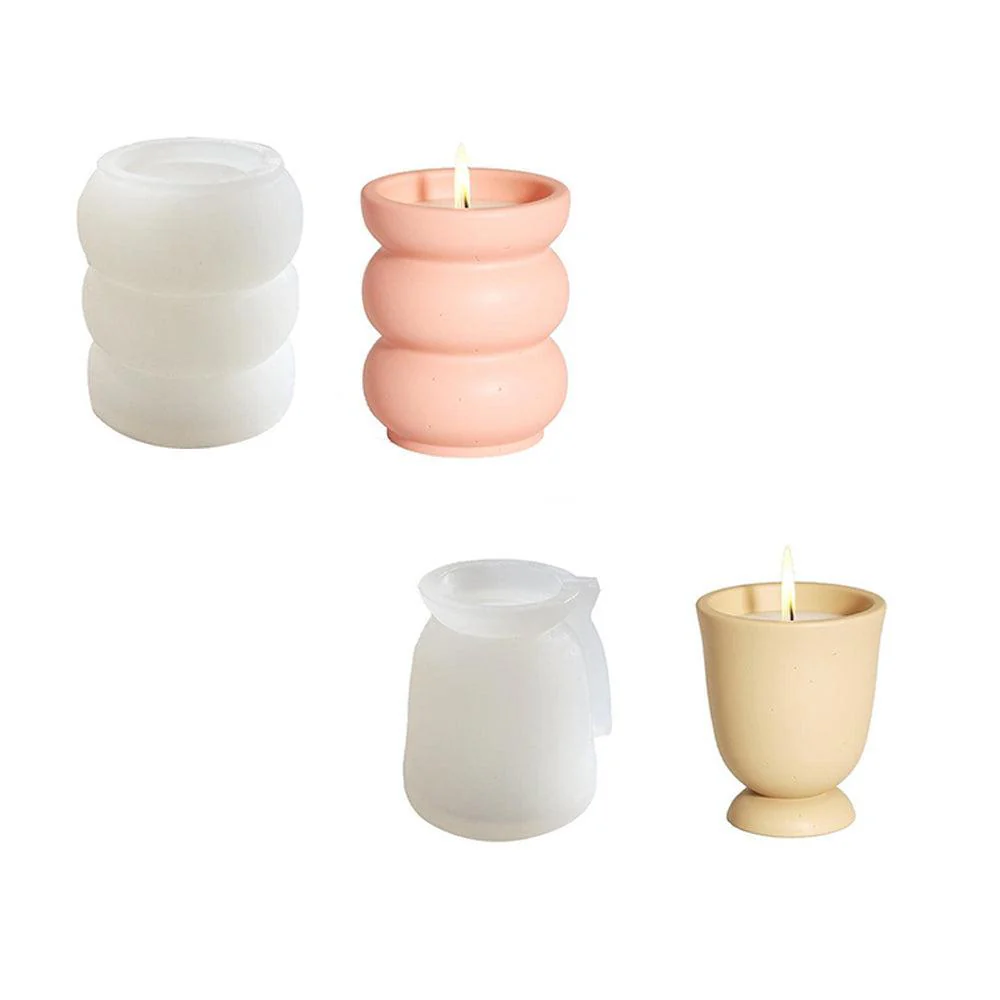 Candle Vessels Silicone Mold Concrete Candle Jar Plant Pot Mould - Image 9