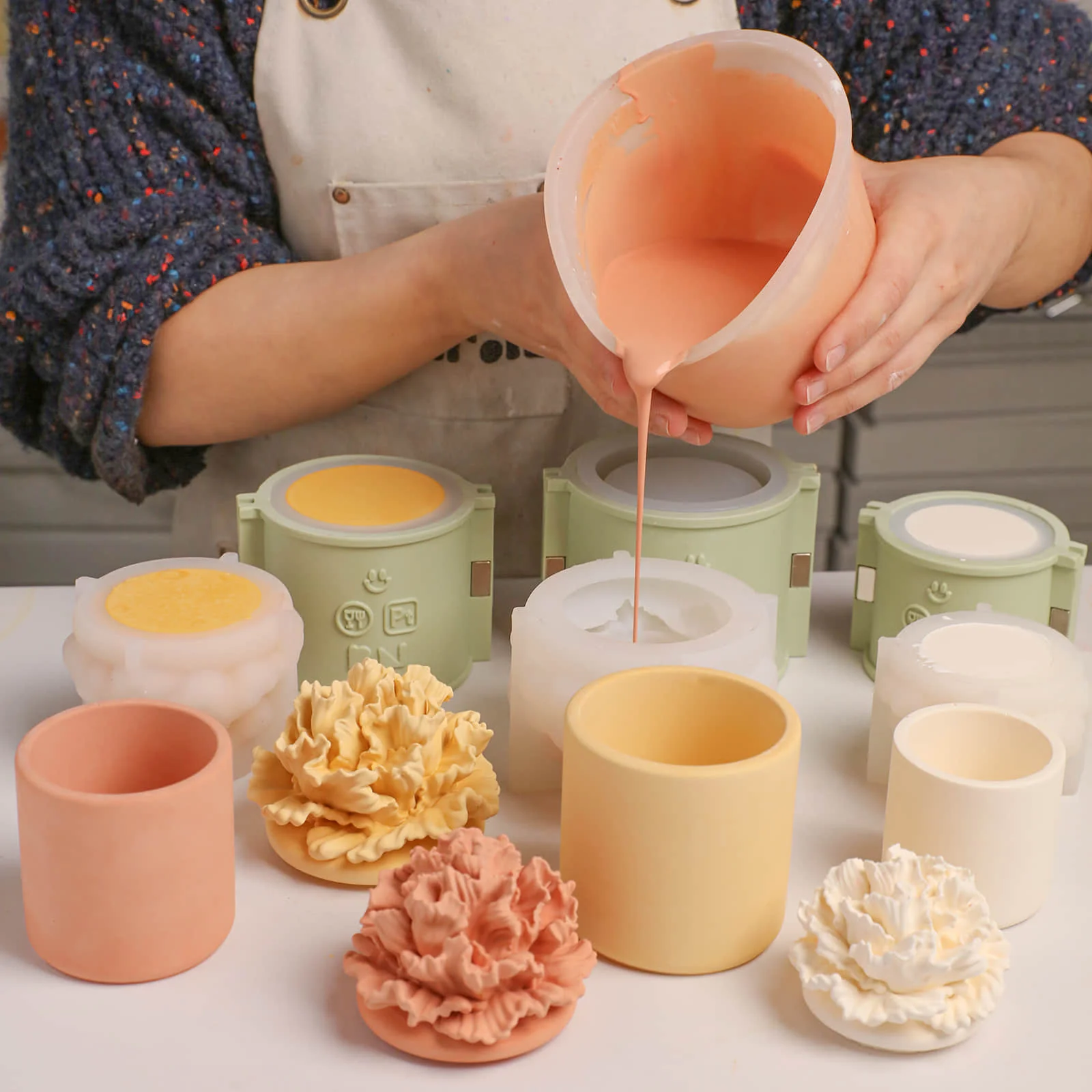 Carnation Blossom Candle Jar Silicone Mold Collection - Image 6