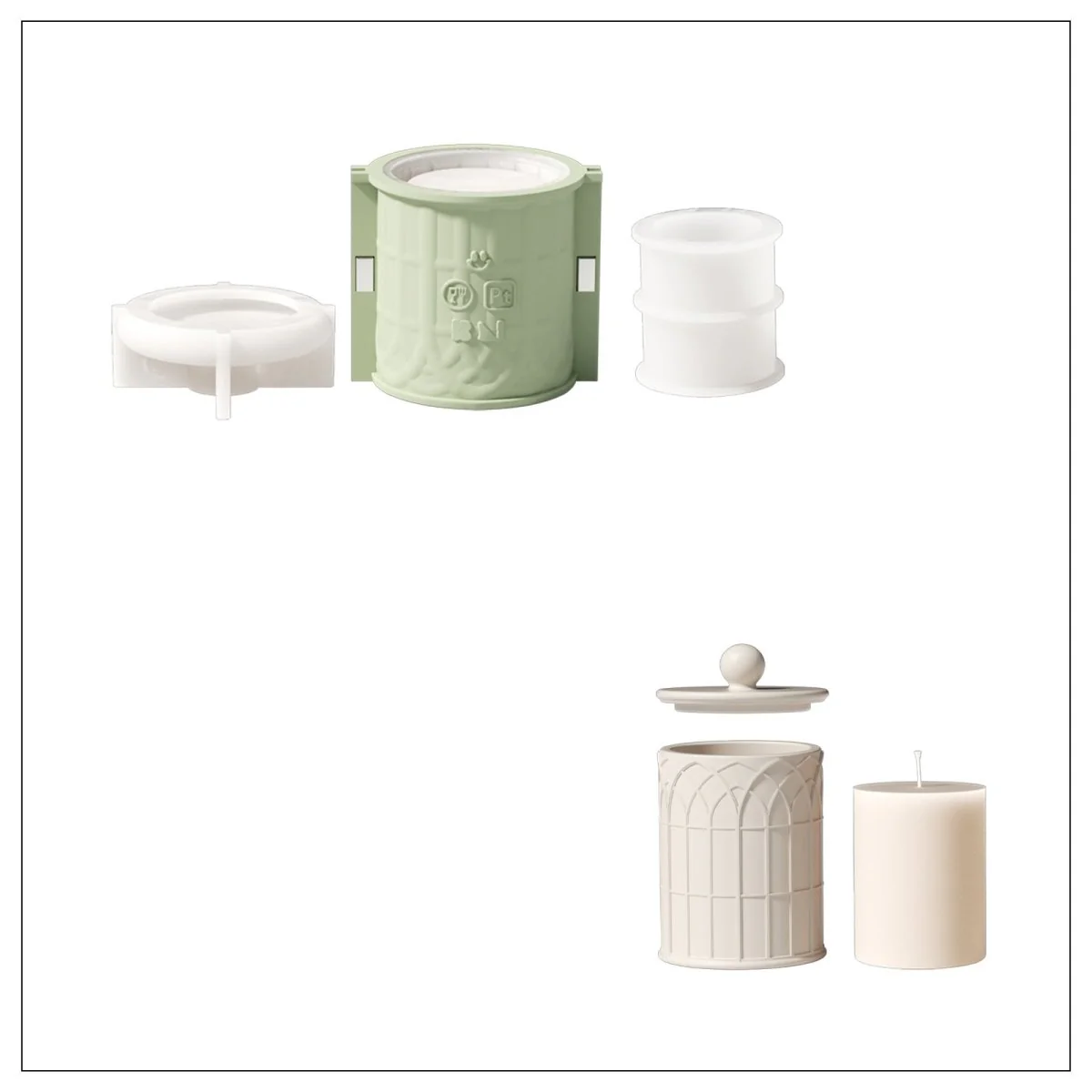 Cathedral Light Candle Jar Silicone Mold & 9 oz Candle Refill Silicone Mold - Image 13