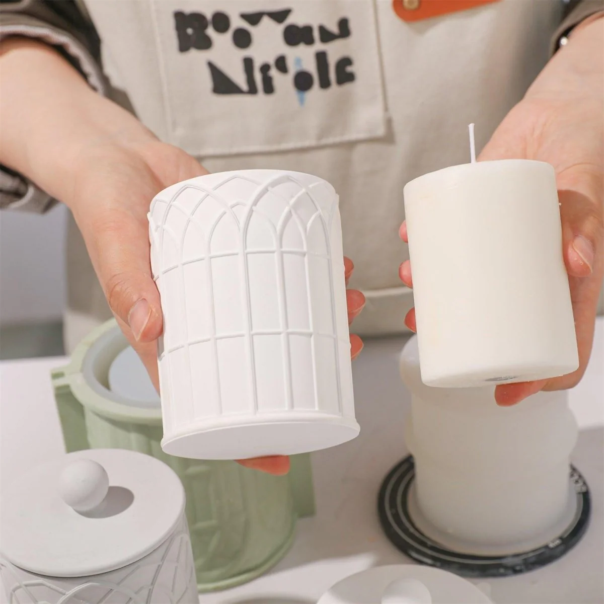 Cathedral Light Candle Jar Silicone Mold & 9 oz Candle Refill Silicone Mold - Image 3