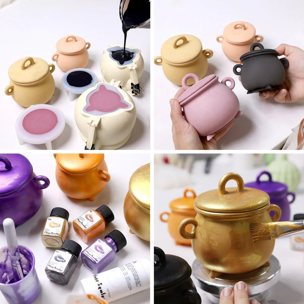 Witchling’s Cauldron Candle Jar Silicone Mold Collection - Image 5