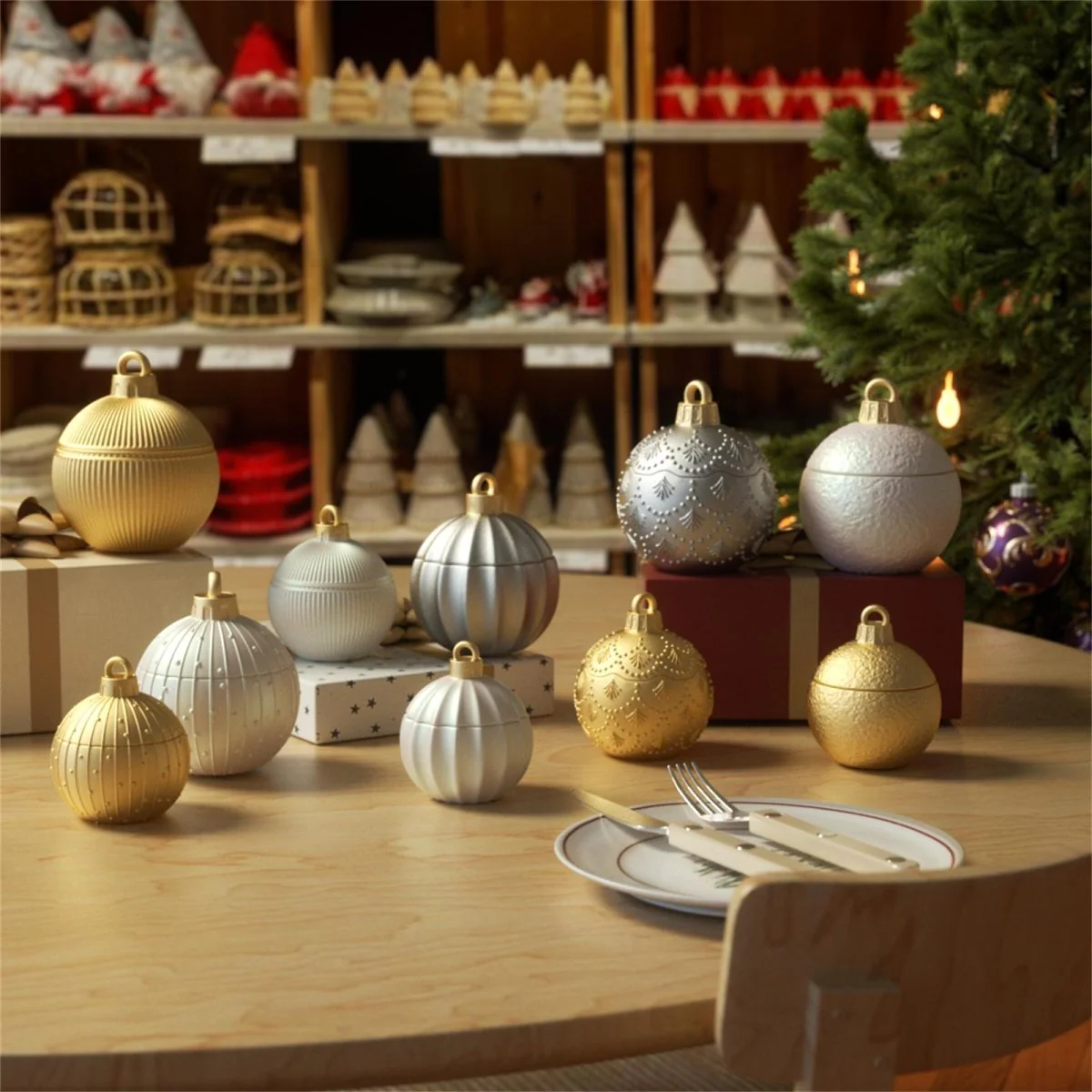 Christmas Twinkle Bauble Candle Jar & Refill Silicone Mold Collection - Image 3