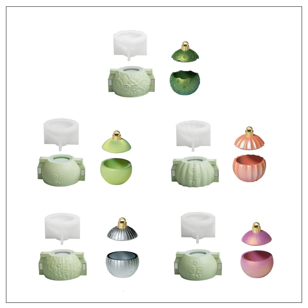 Christmas Twinkle Bauble Candle Jar & Refill Silicone Mold Collection - Image 9