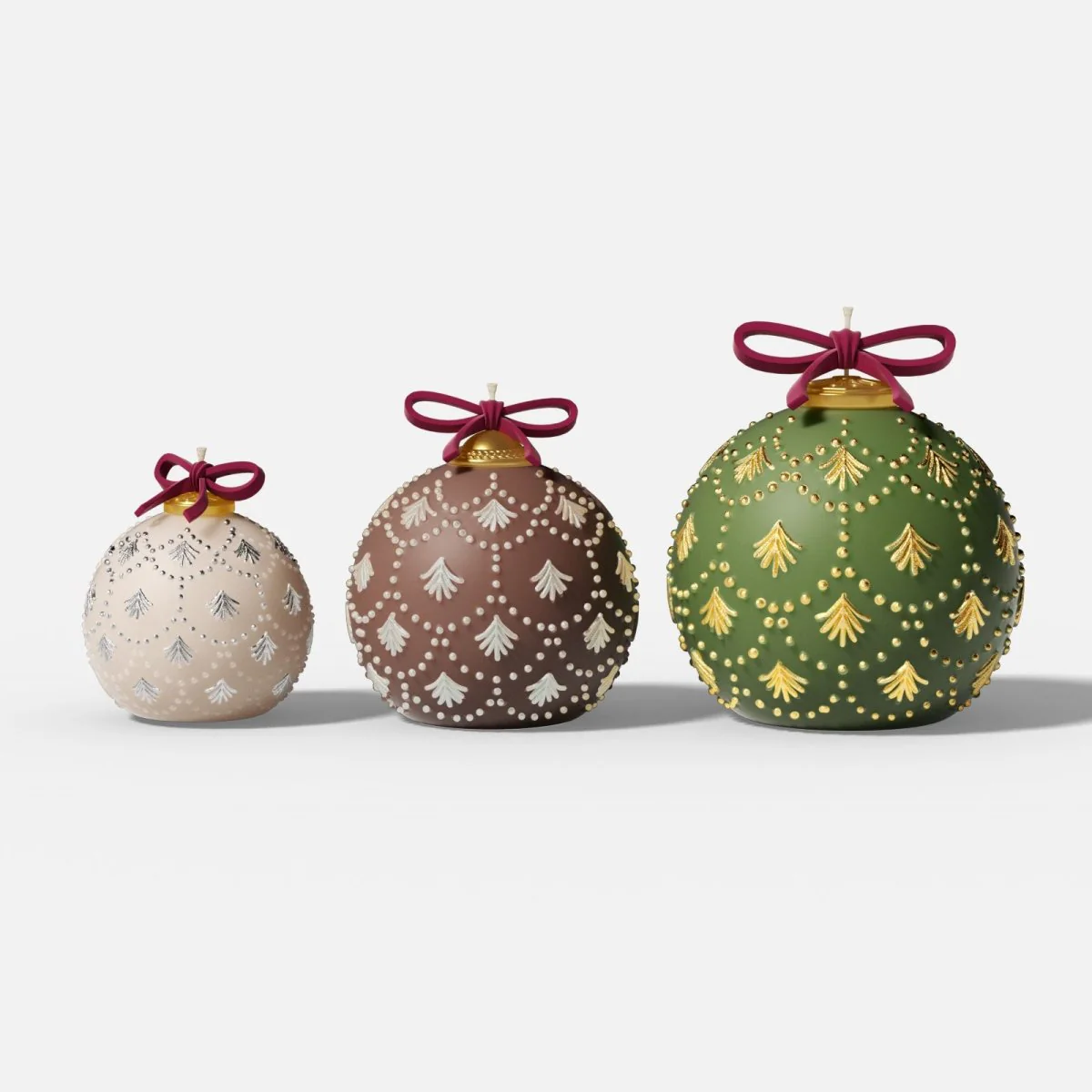 Ornate Lace Christmas Bauble Candle Silicone Mold