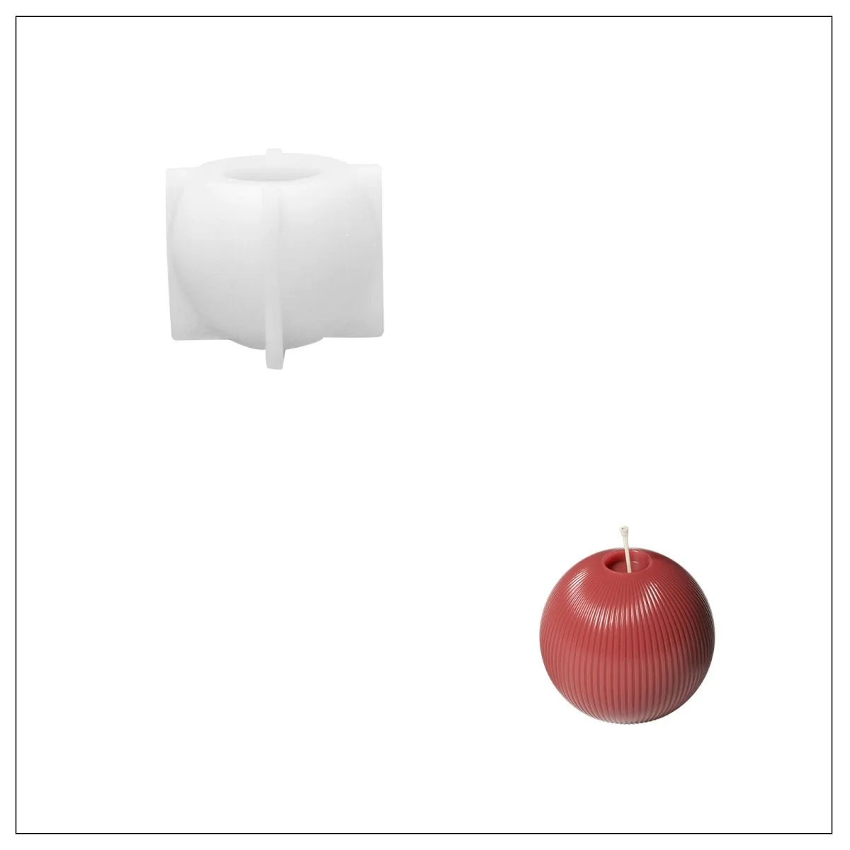 Elegant Stripes Christmas Bauble Candle Silicone Mold - Image 10