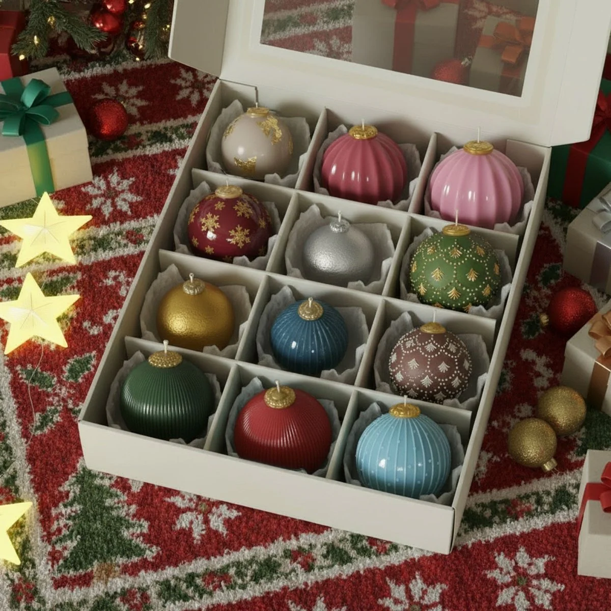 Starlit Dots Christmas Bauble Candle Silicone Mold - Image 7