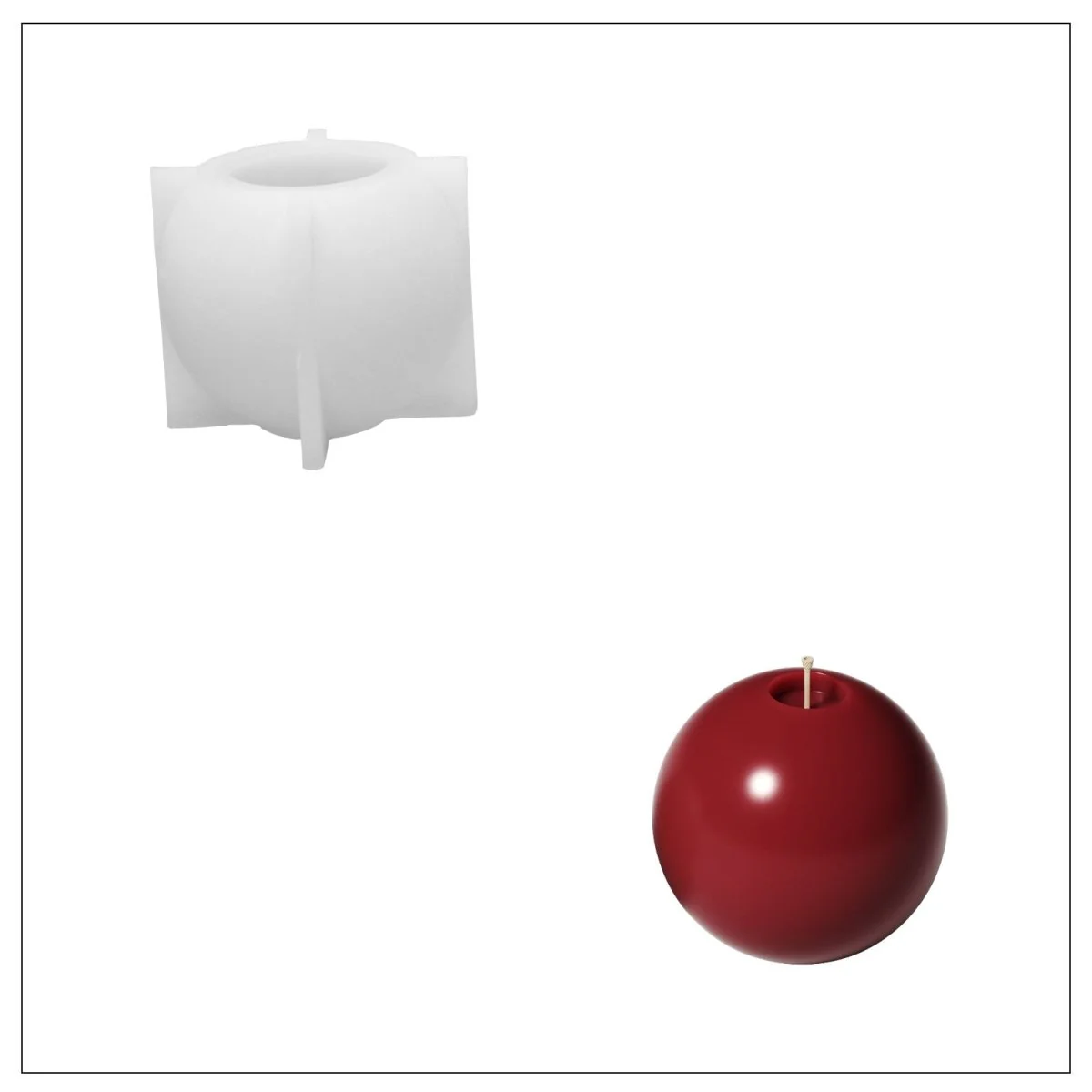 Classic Glow Christmas Bauble Candle Silicone Mold - Image 11