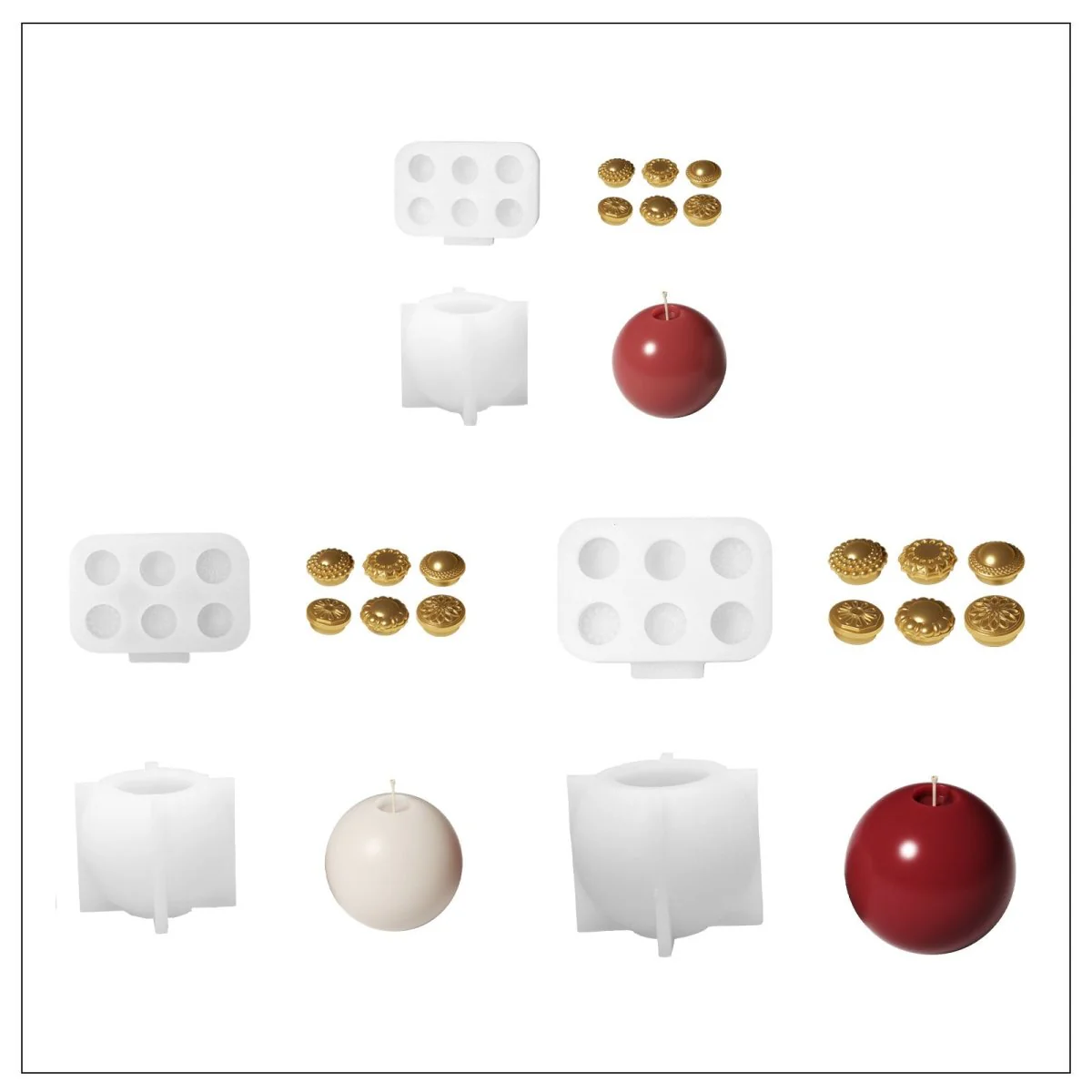 Classic Glow Christmas Bauble Candle Silicone Mold - Image 16