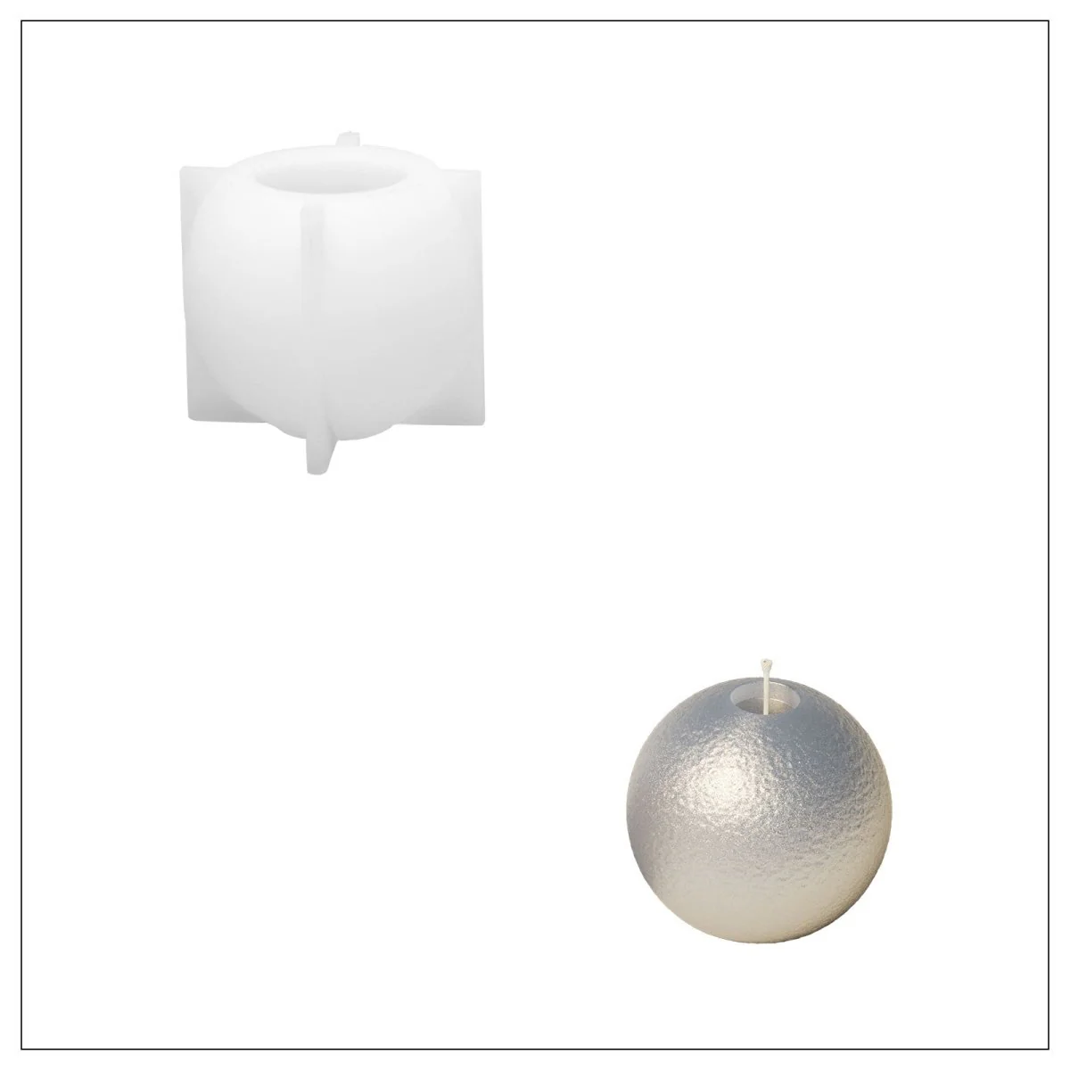 Frosted Charm Christmas Bauble Candle Silicone Mold - Image 12