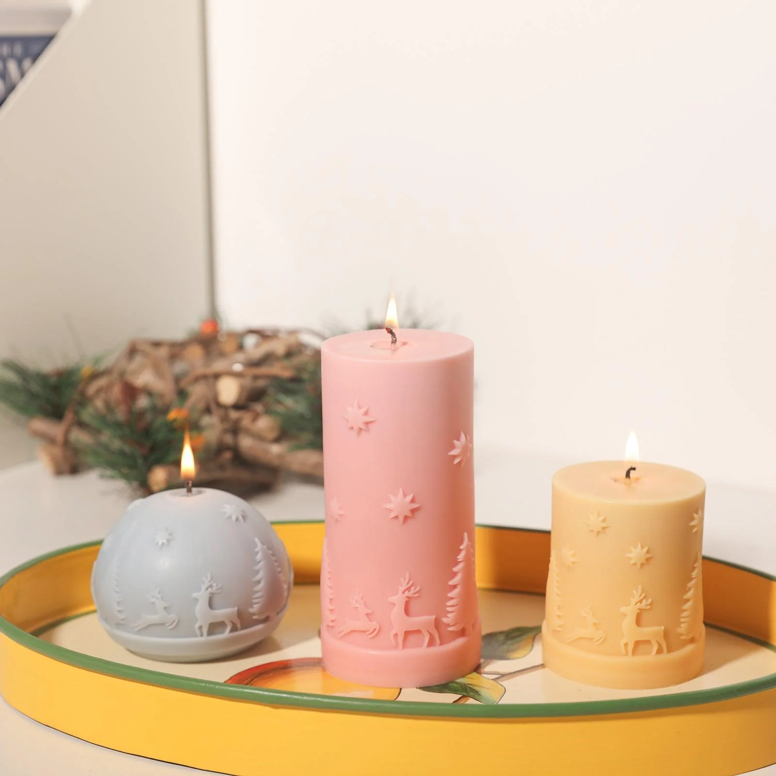 Christmas Pattern Candle Collection Silicone Mold - Image 7