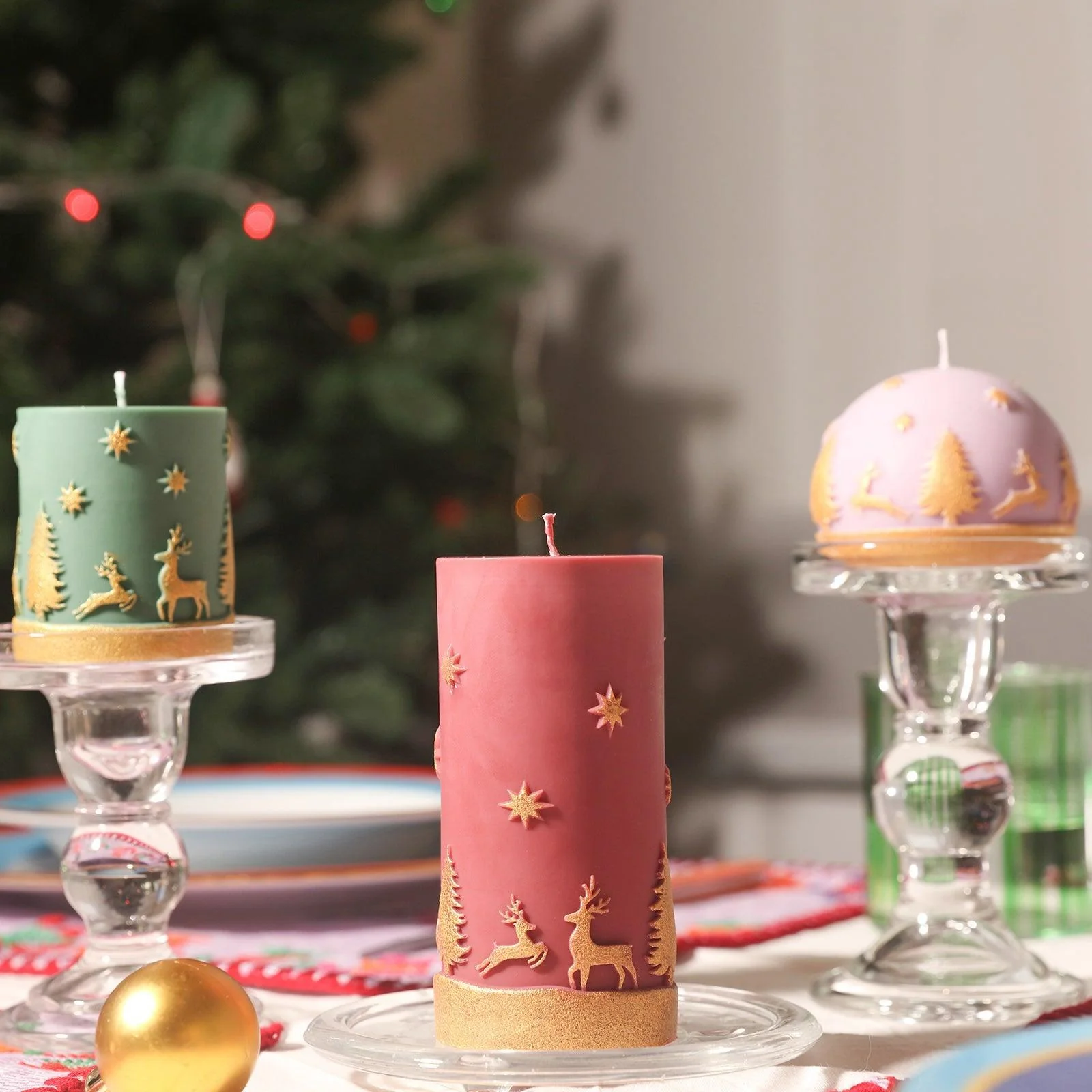 Christmas Pattern Sphere Candle Silicone Mold - Image 7