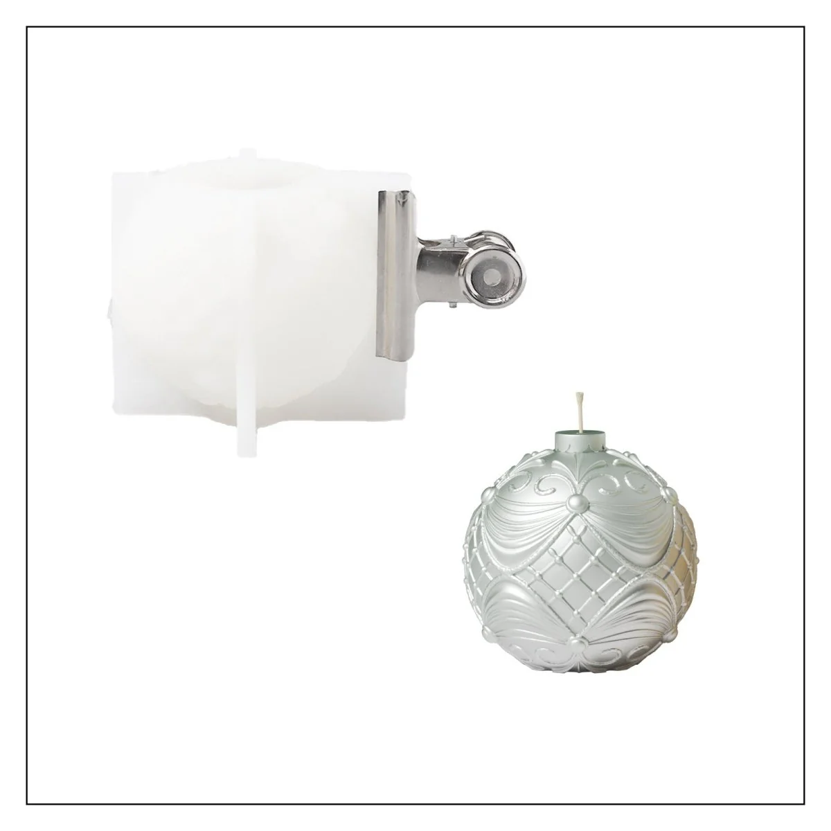 Merry Christmas Bauble Light Candle Silicone Mold Collection - Image 12