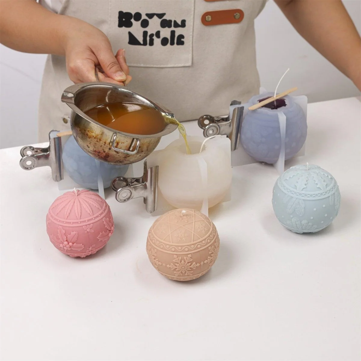 Christmas Charm Bauble Light Candle Silicone Mold Collection - Image 3