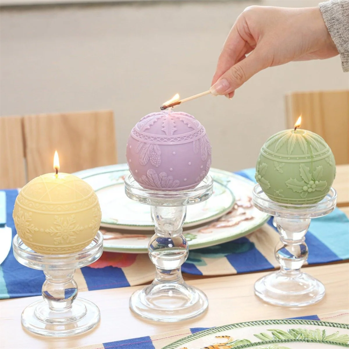 Christmas Charm Bauble Light Candle Silicone Mold Collection - Image 6